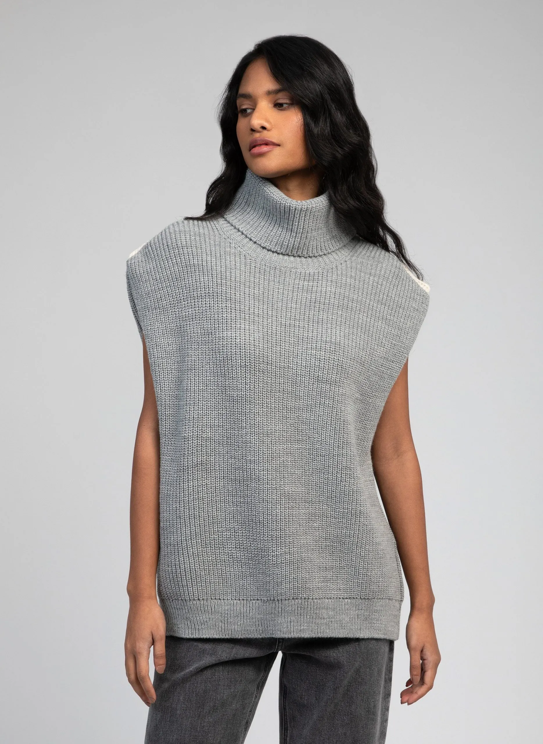 Pull col roulé Gris LARIANA