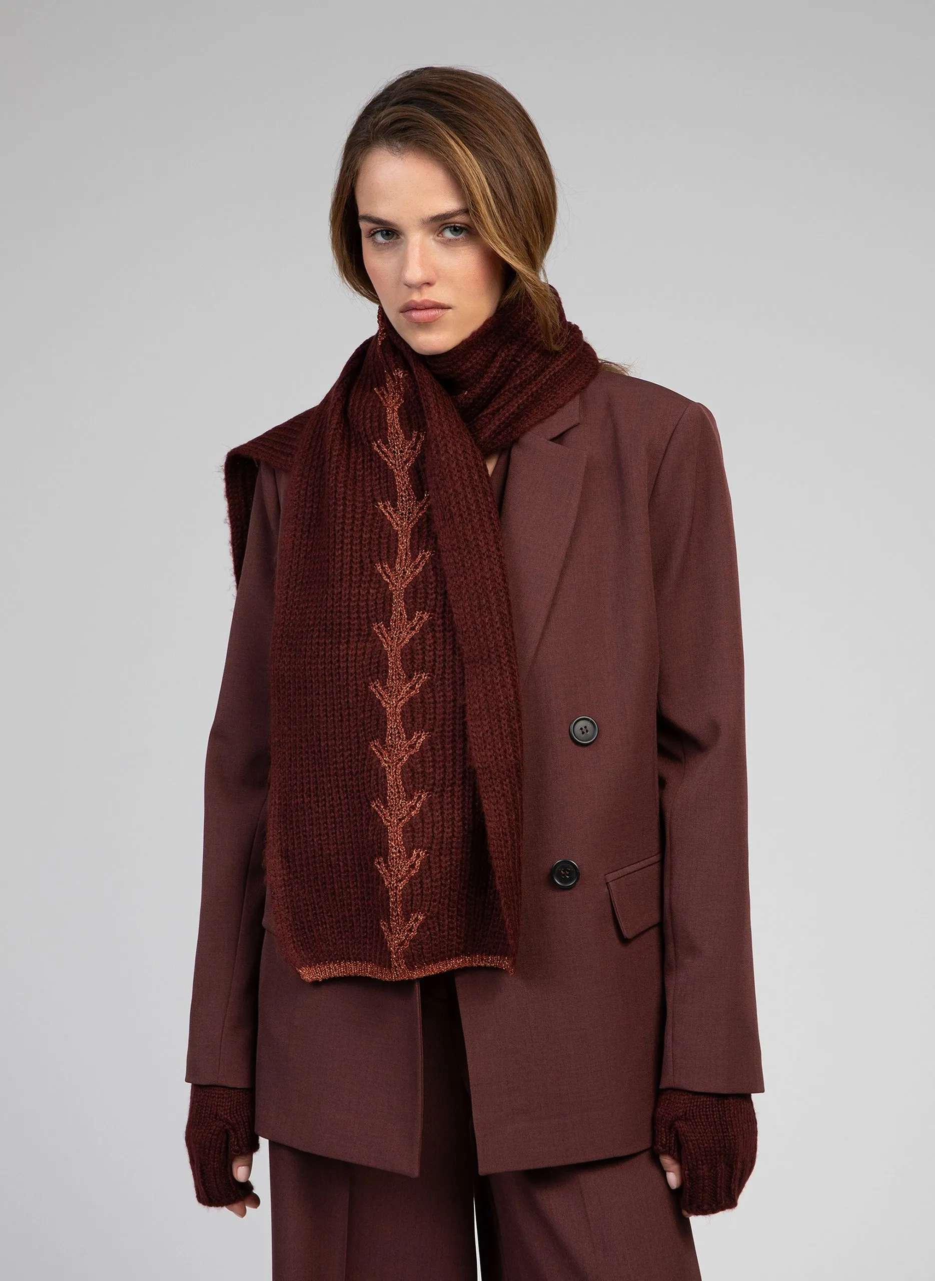 Echarpe en maille tricotée Prune FELICIA