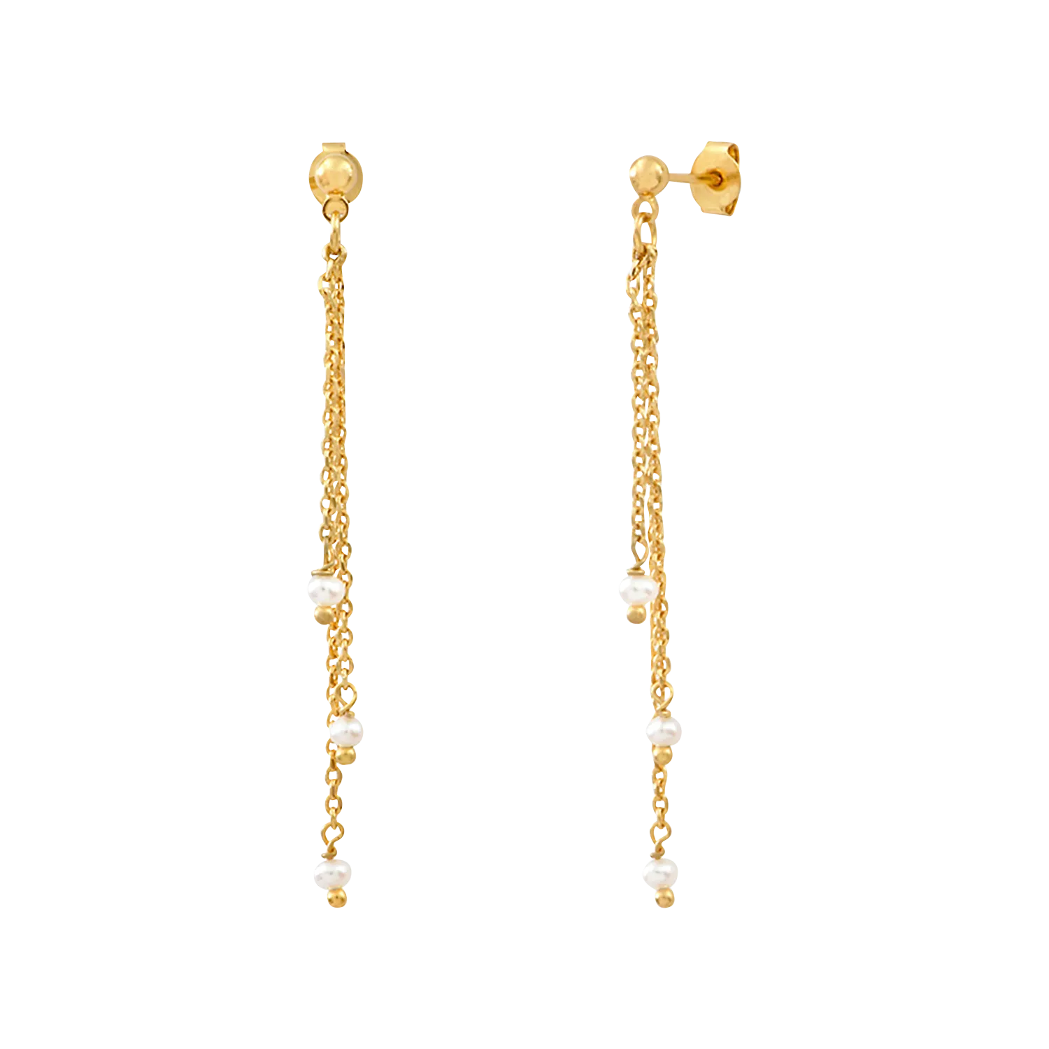 Boucles d'oreilles pendantes en laiton doré Blanc MILADY