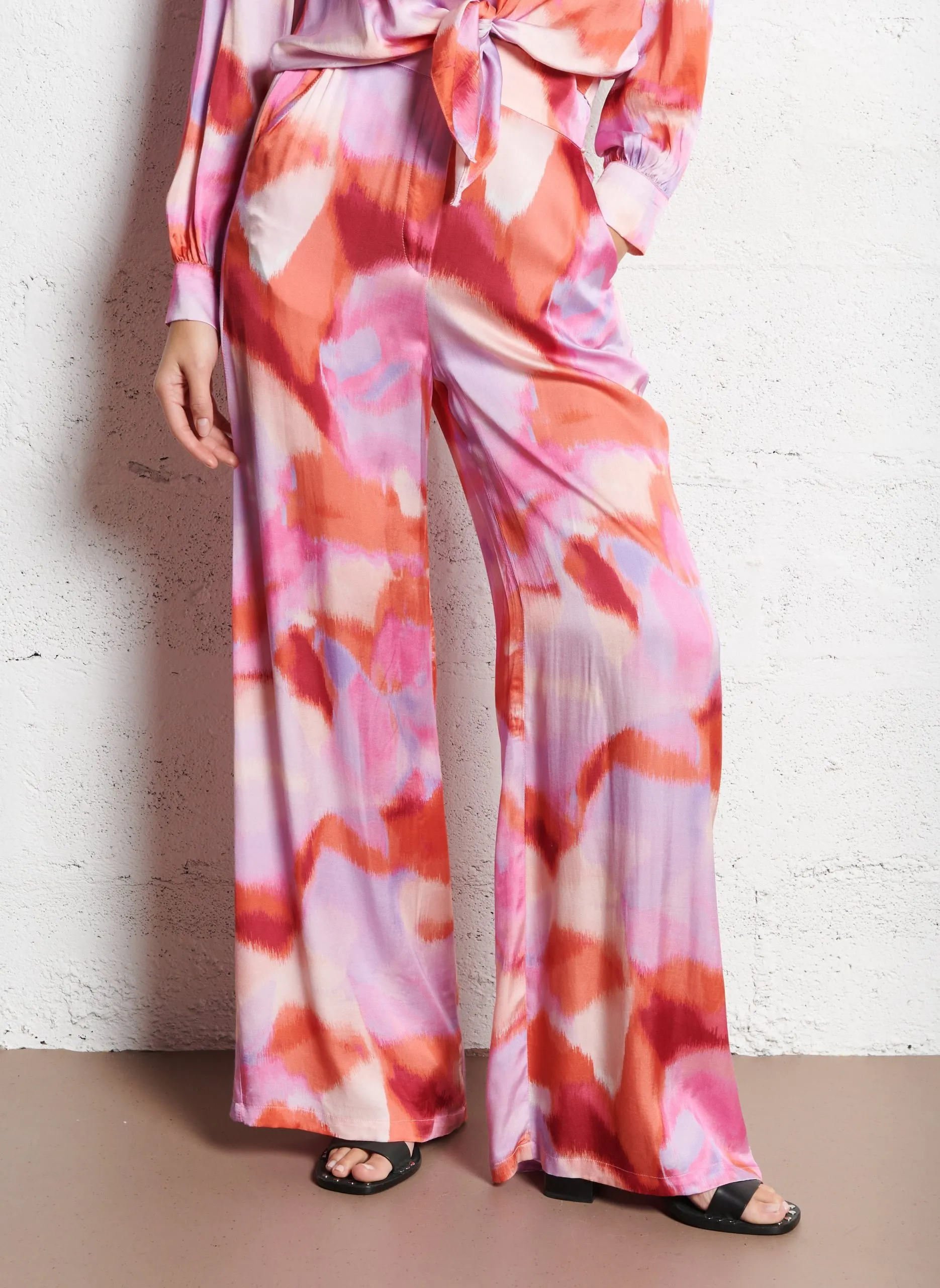 Pantalon large imprimé Rose JAZZ