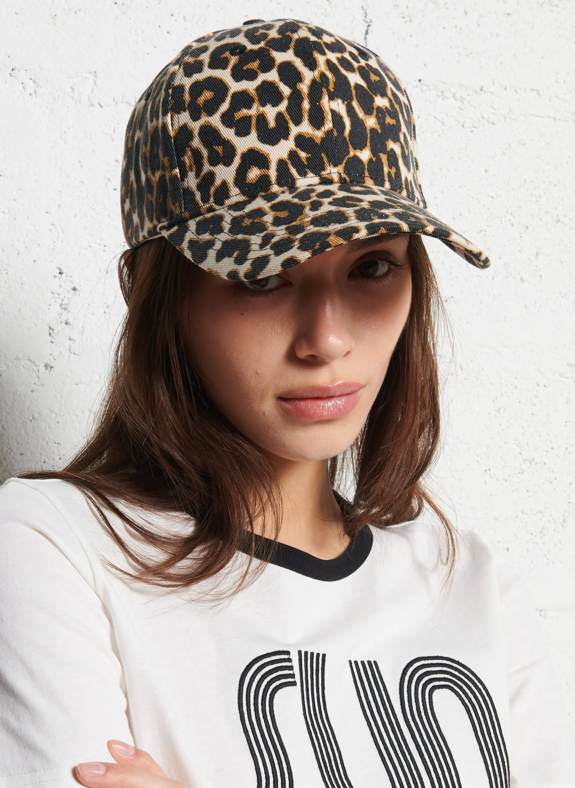 Casquette imprimée en coton Beige ALEOPA