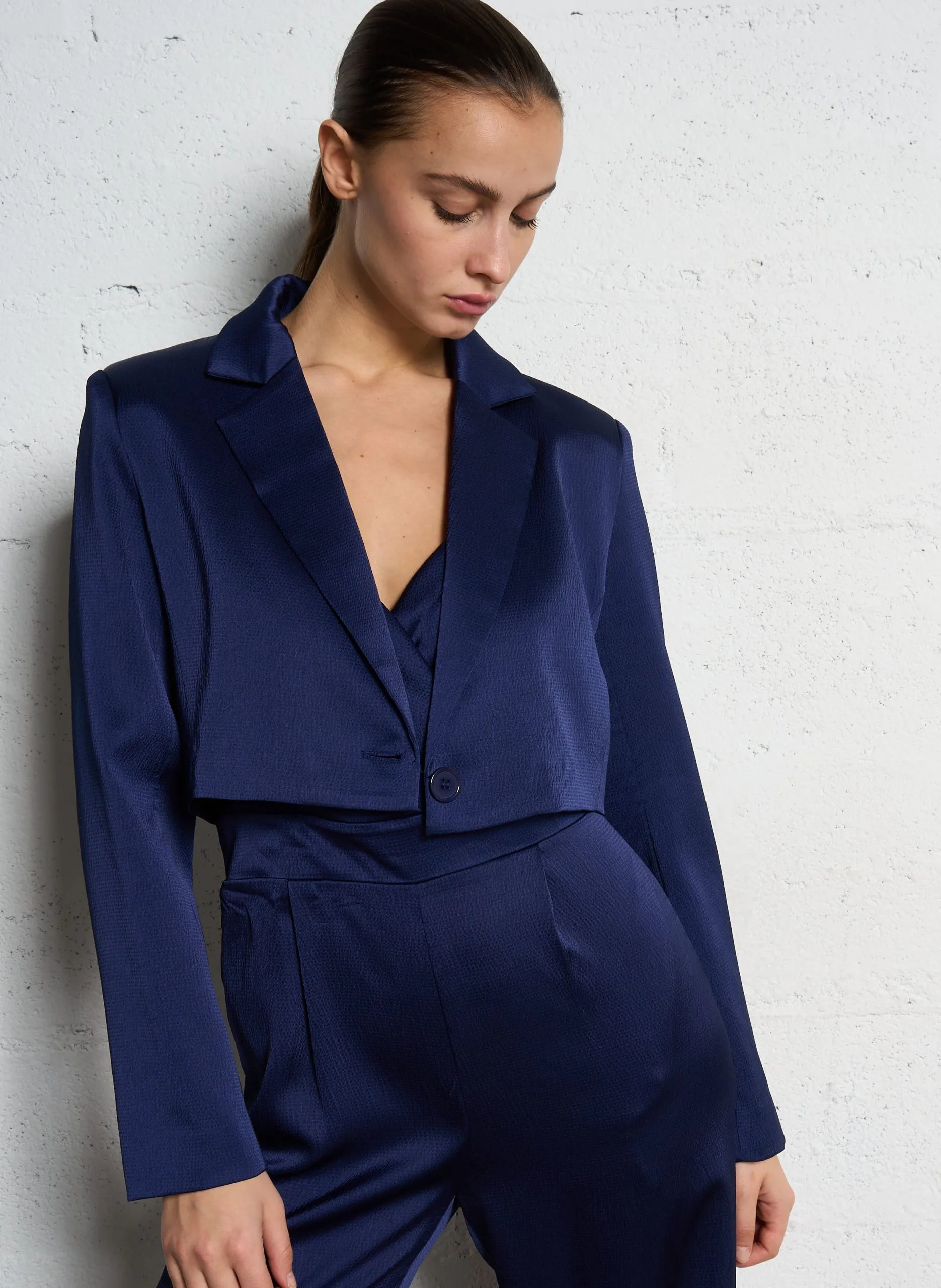 Veste de tailleur courte Bleu DAMIA