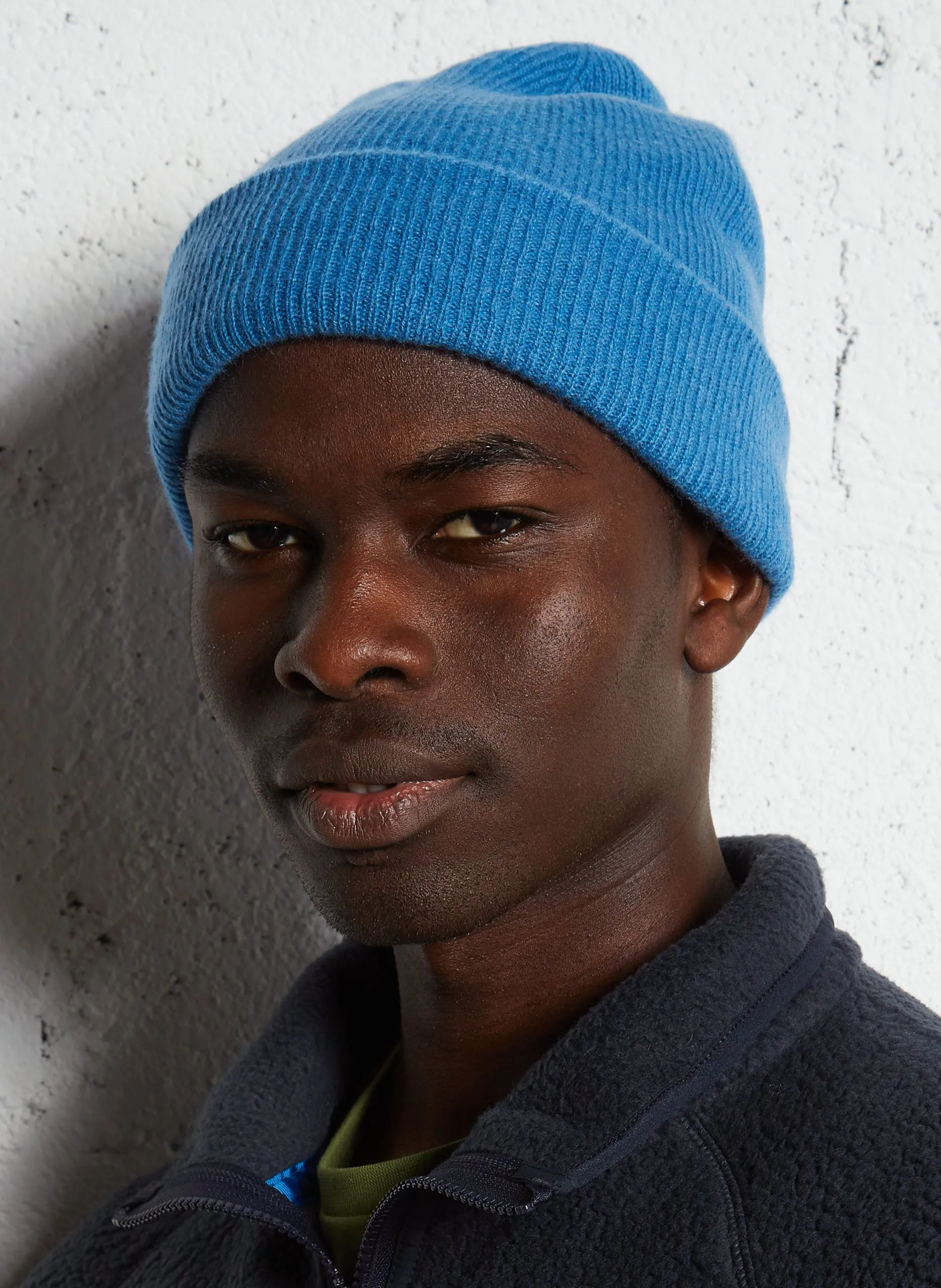 Bonnet en cachemire Bleu