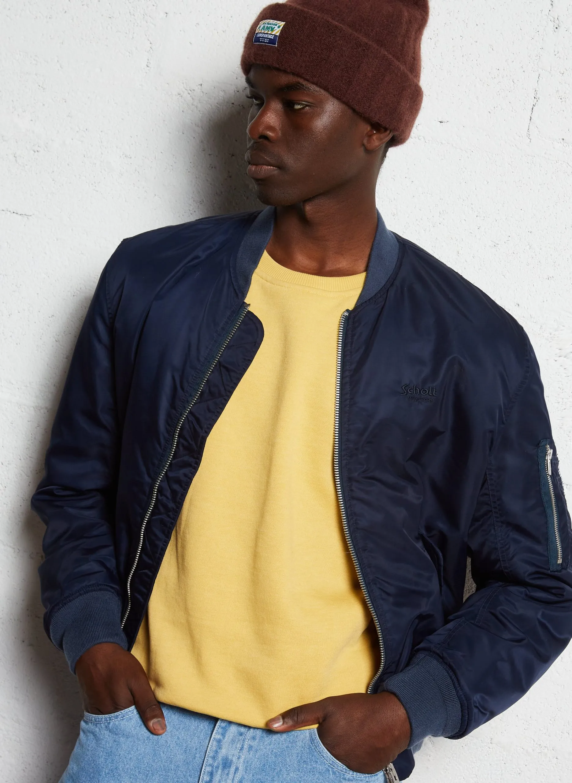 Blouson ample vintage Bleu