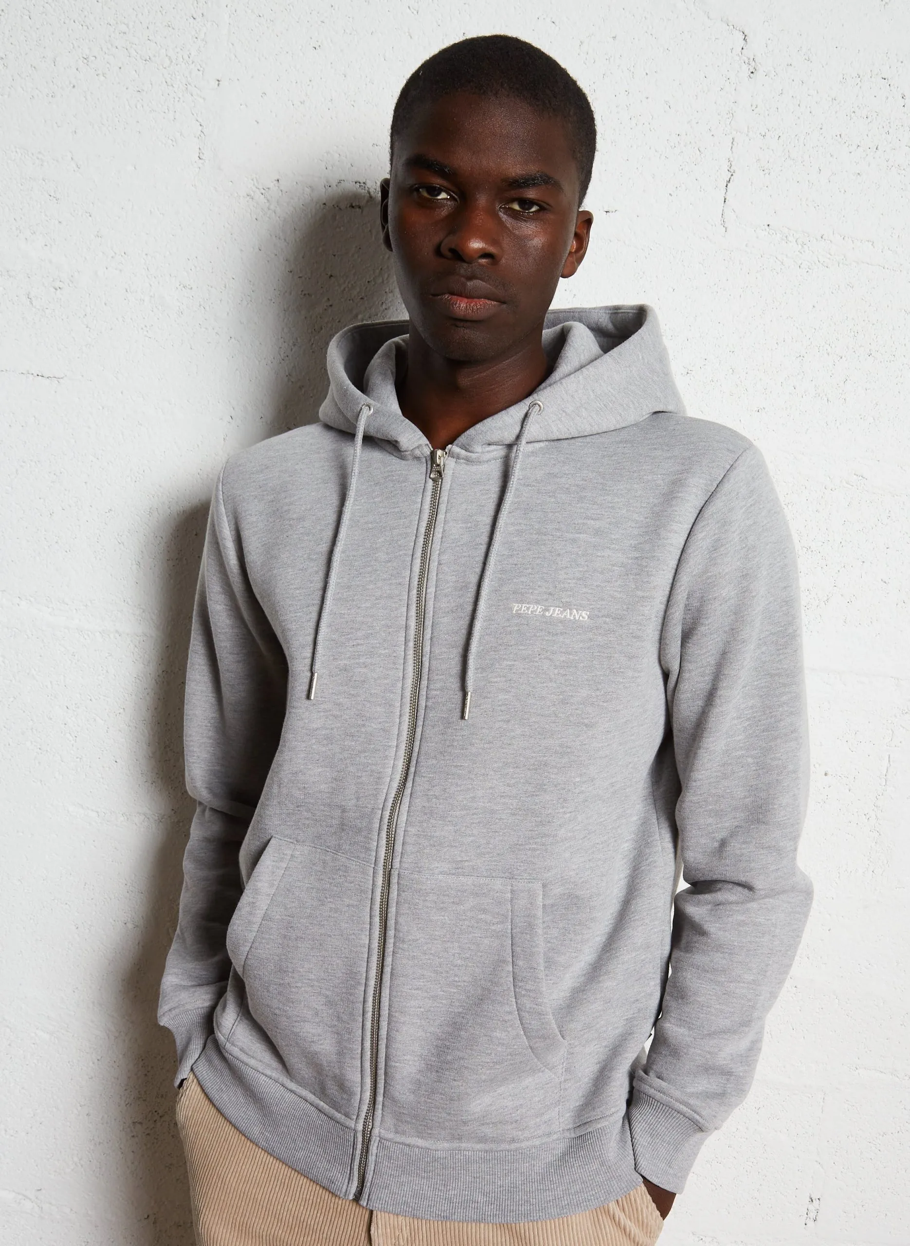 Sweat en coton mélangé Gris