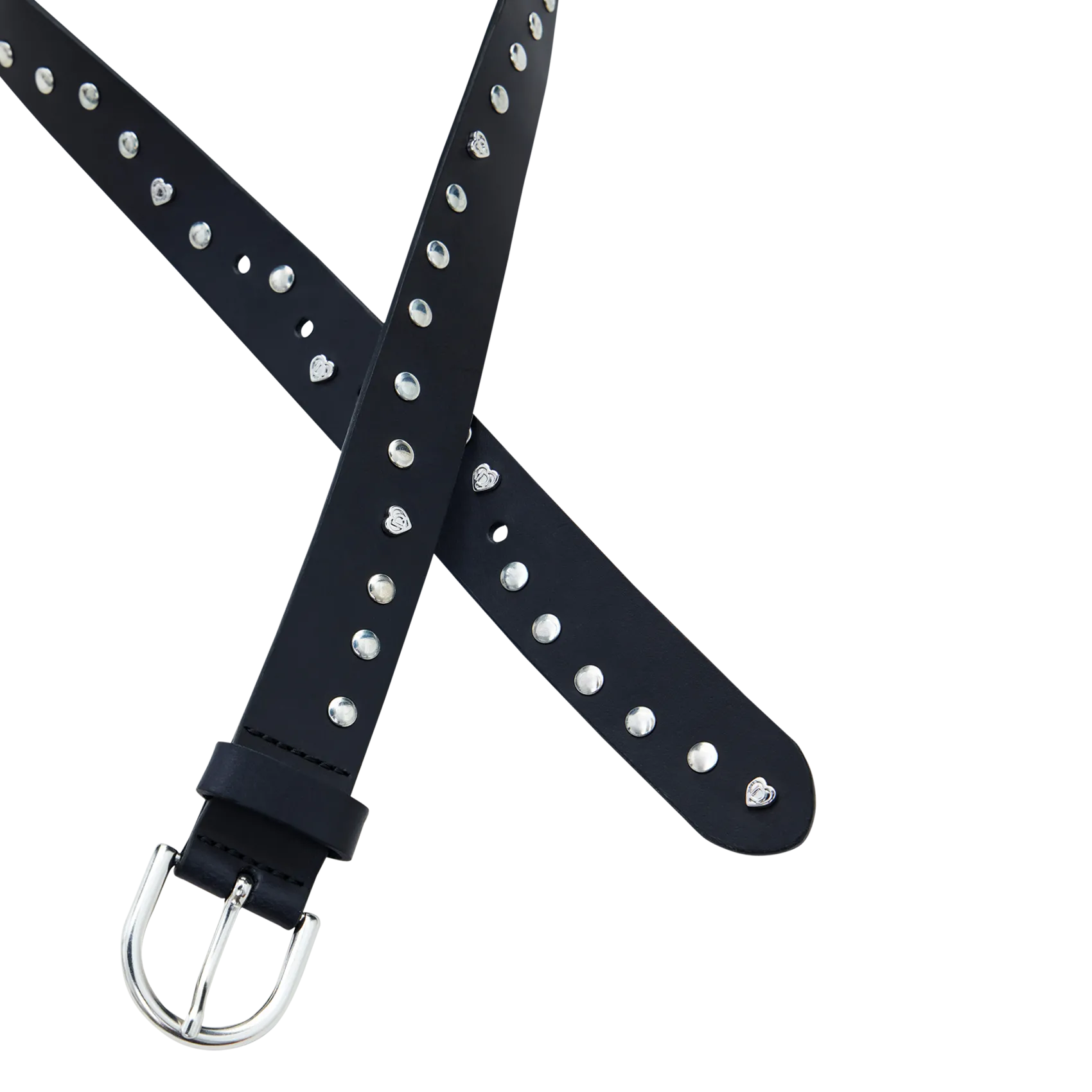 Ceinture à clous en cuir Noir