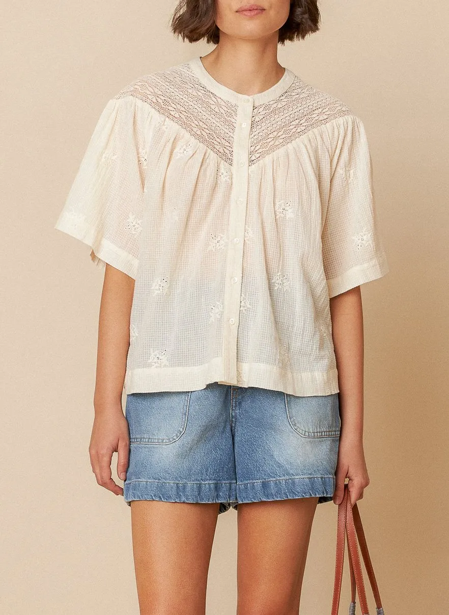 Chemise oversize en coton Beige