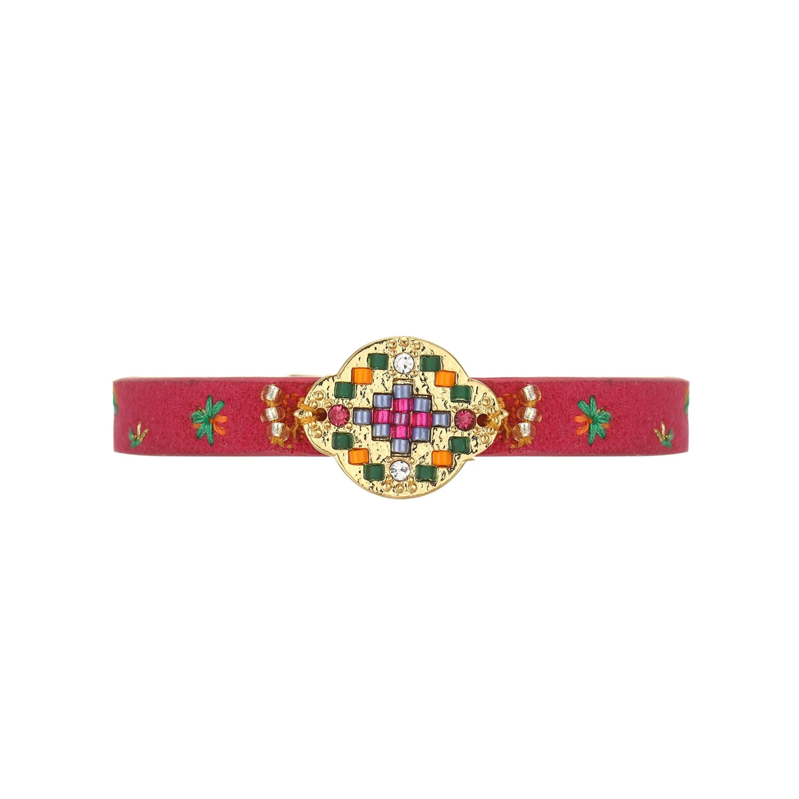 Bracelet avec fermoir aimanté Rouge ECLECTIK