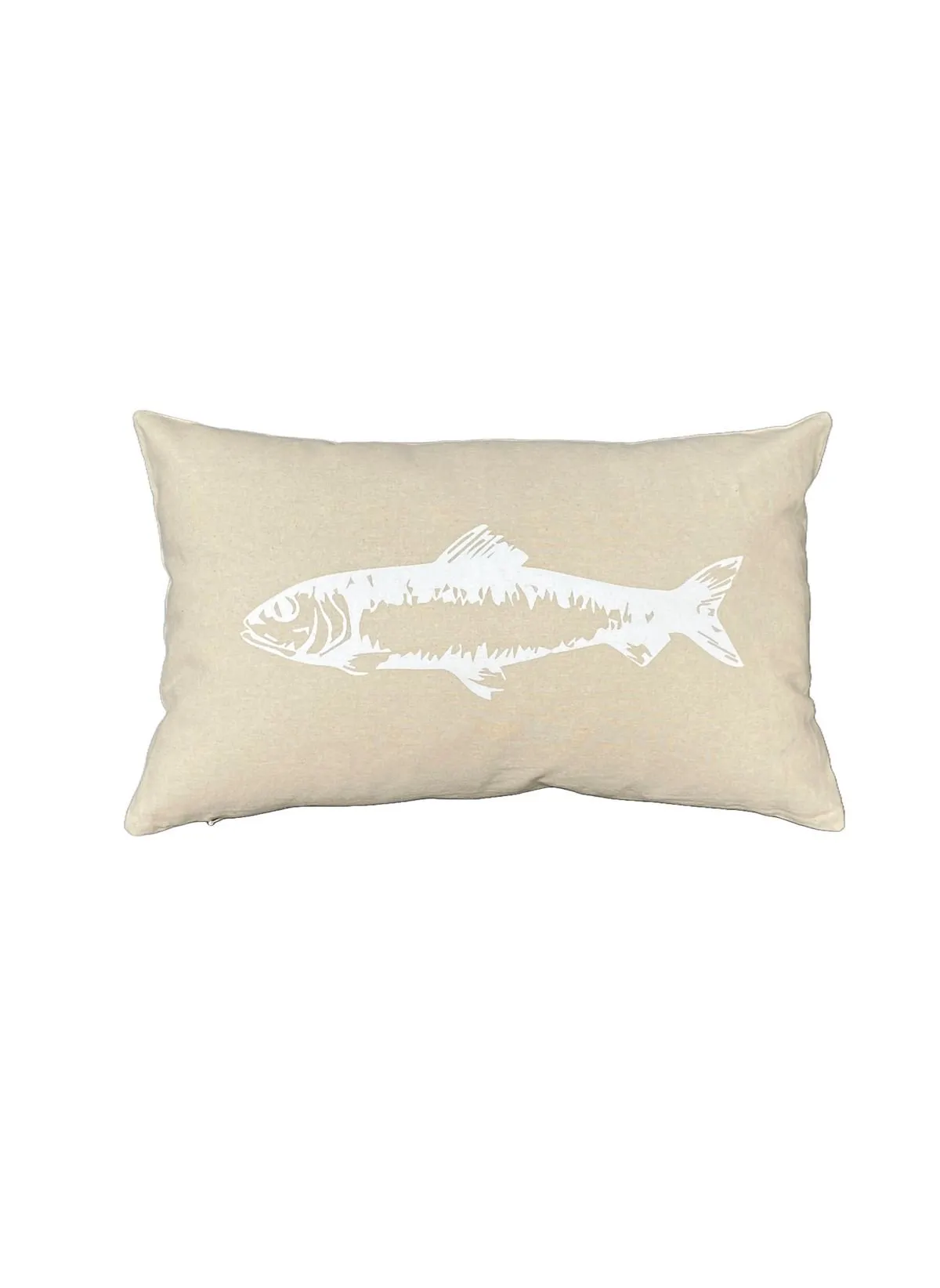 Coussin rectangulaire impimé en coton Blanc BEACH HOUSE POISSON