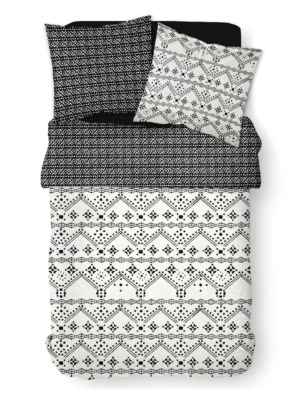 Parure de lit zippée imprimé en coton Blanc MAWIRA