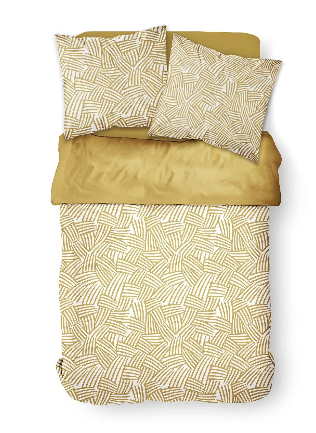 Parure de lit imprimé en coton Jaune SUNSHINE MAHE