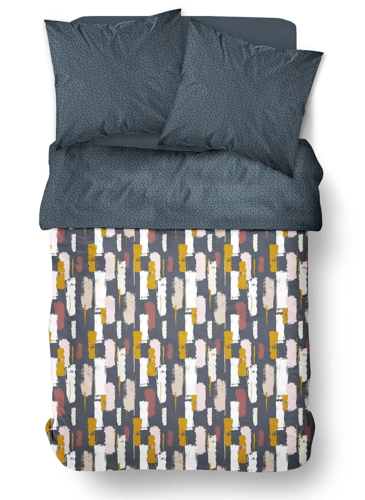 Parure de lit en coton Bleu SUNSHINE SACHA