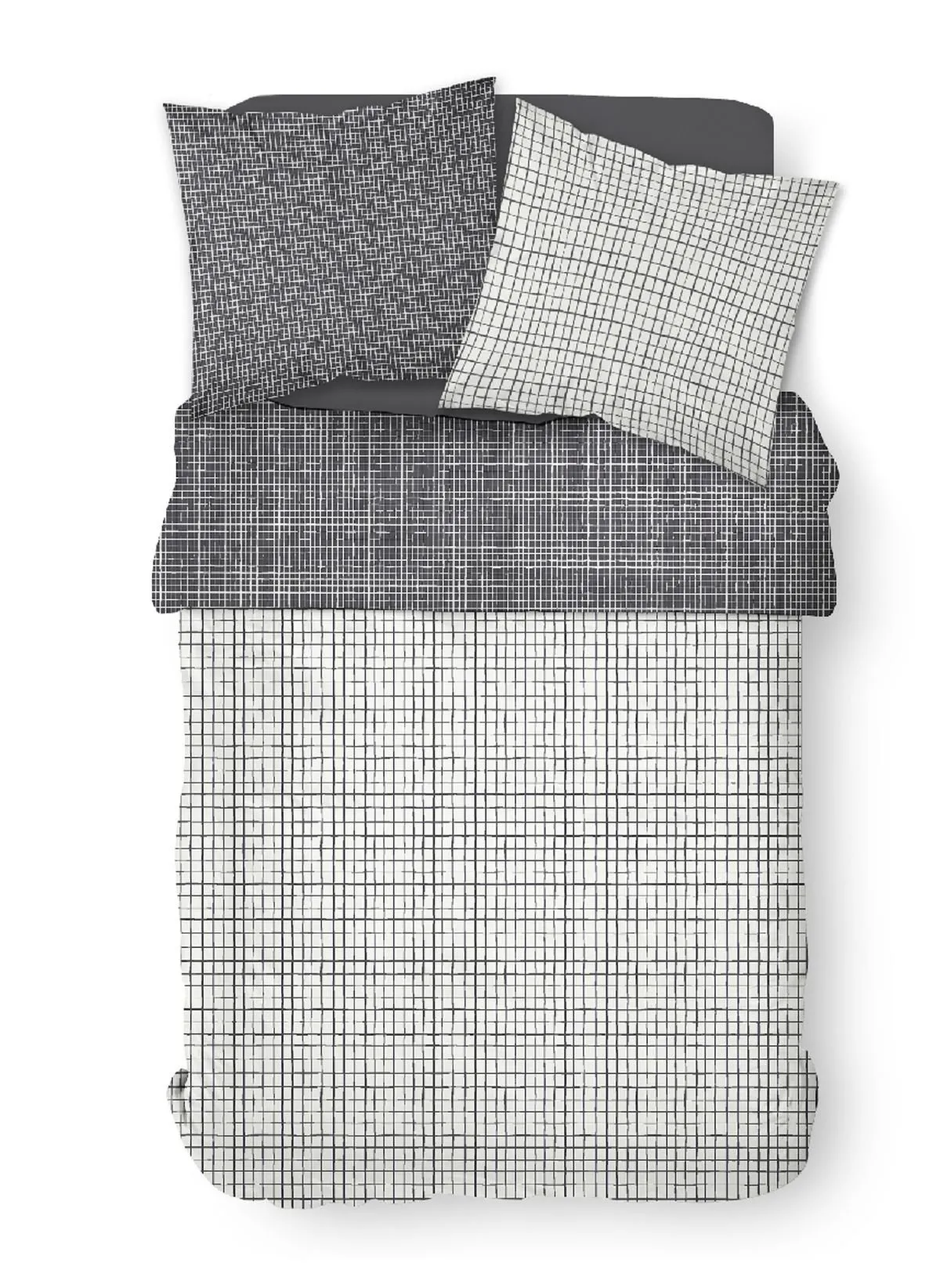 Parure de lit imprimé en coton Bleu SUNSHINE CASSI