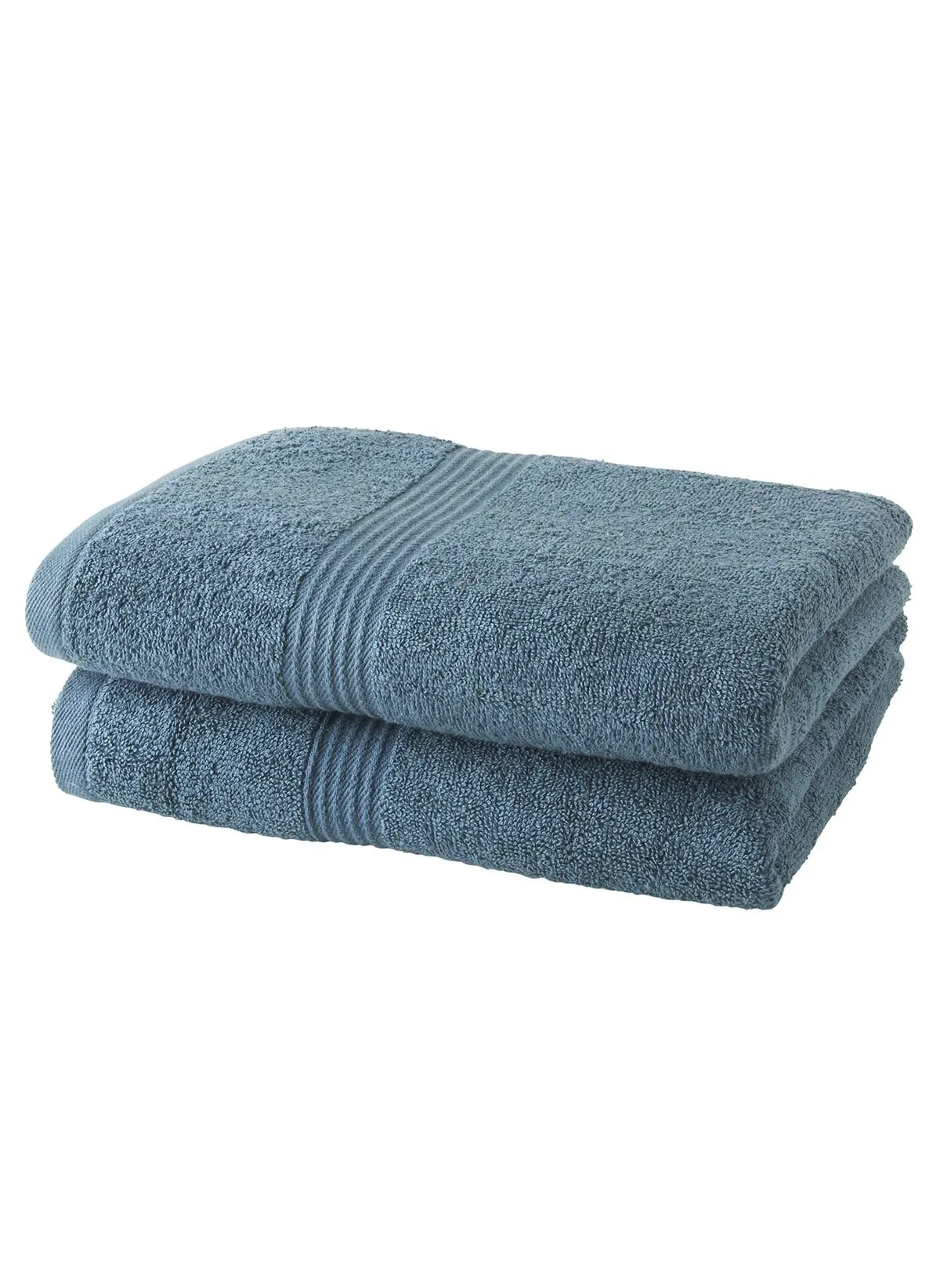 Lot de 2 serviettes de toilette en coton Bleu ESSENTIAL