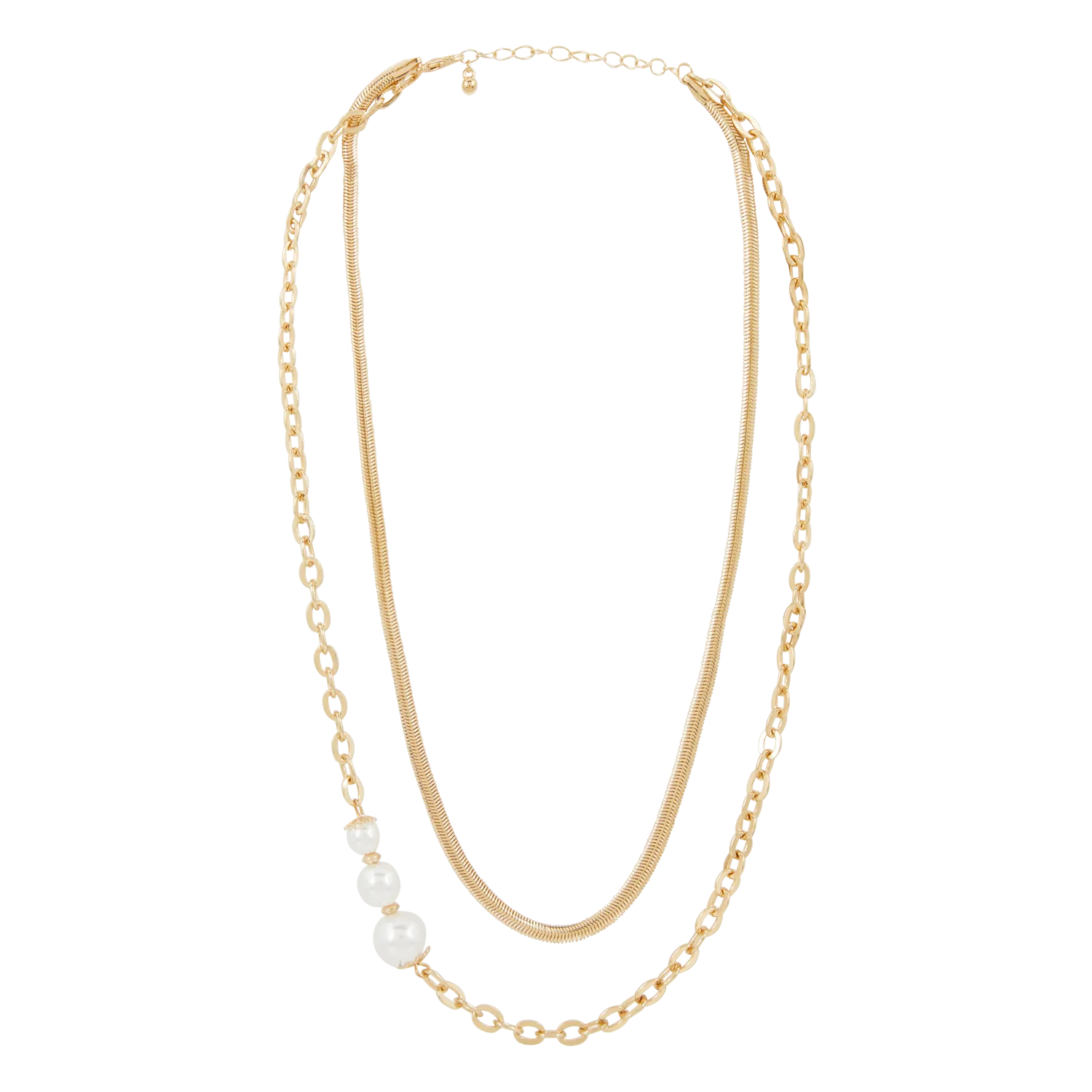 Collier double rangs Doré