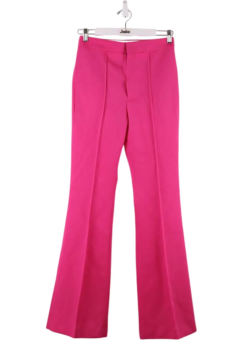 Pantalon droit en laine Rose
