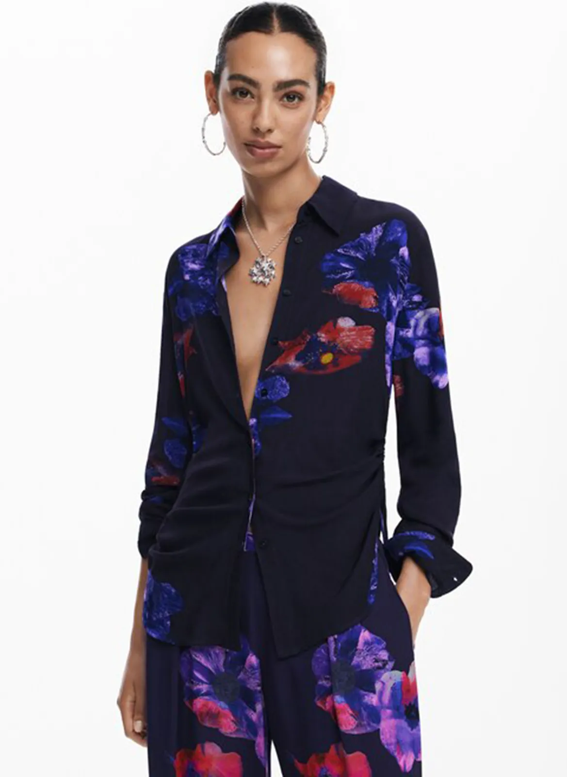 Chemise droite col classique Noir