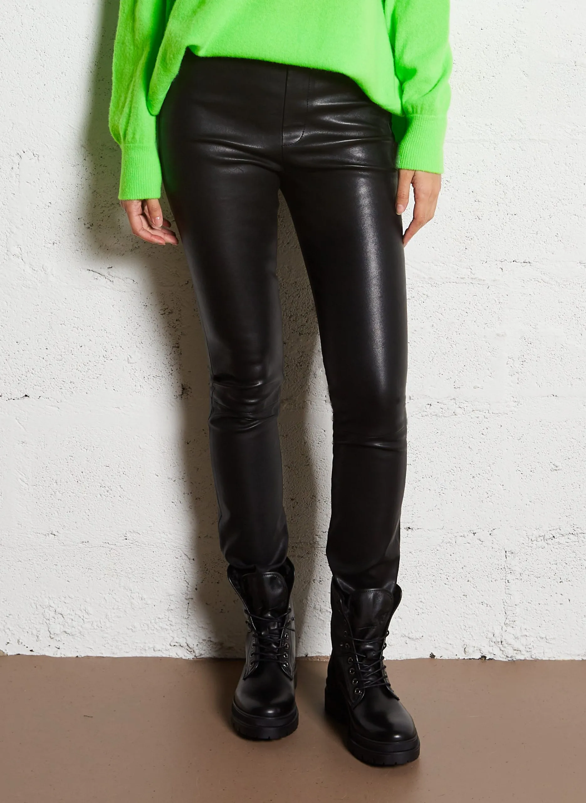 Legging en cuir Noir QUARTZ