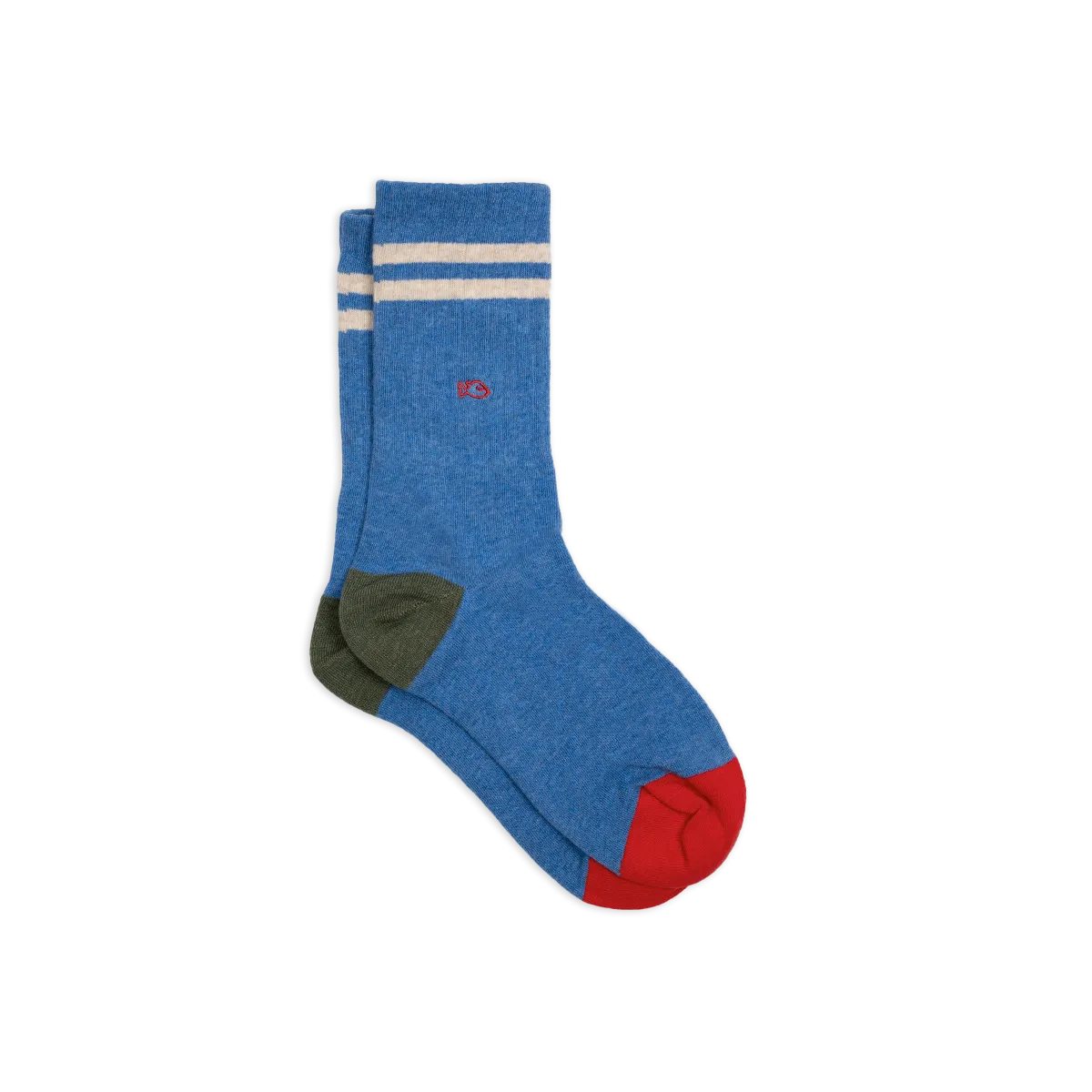Chaussettes en coton peigné retro Bleu
