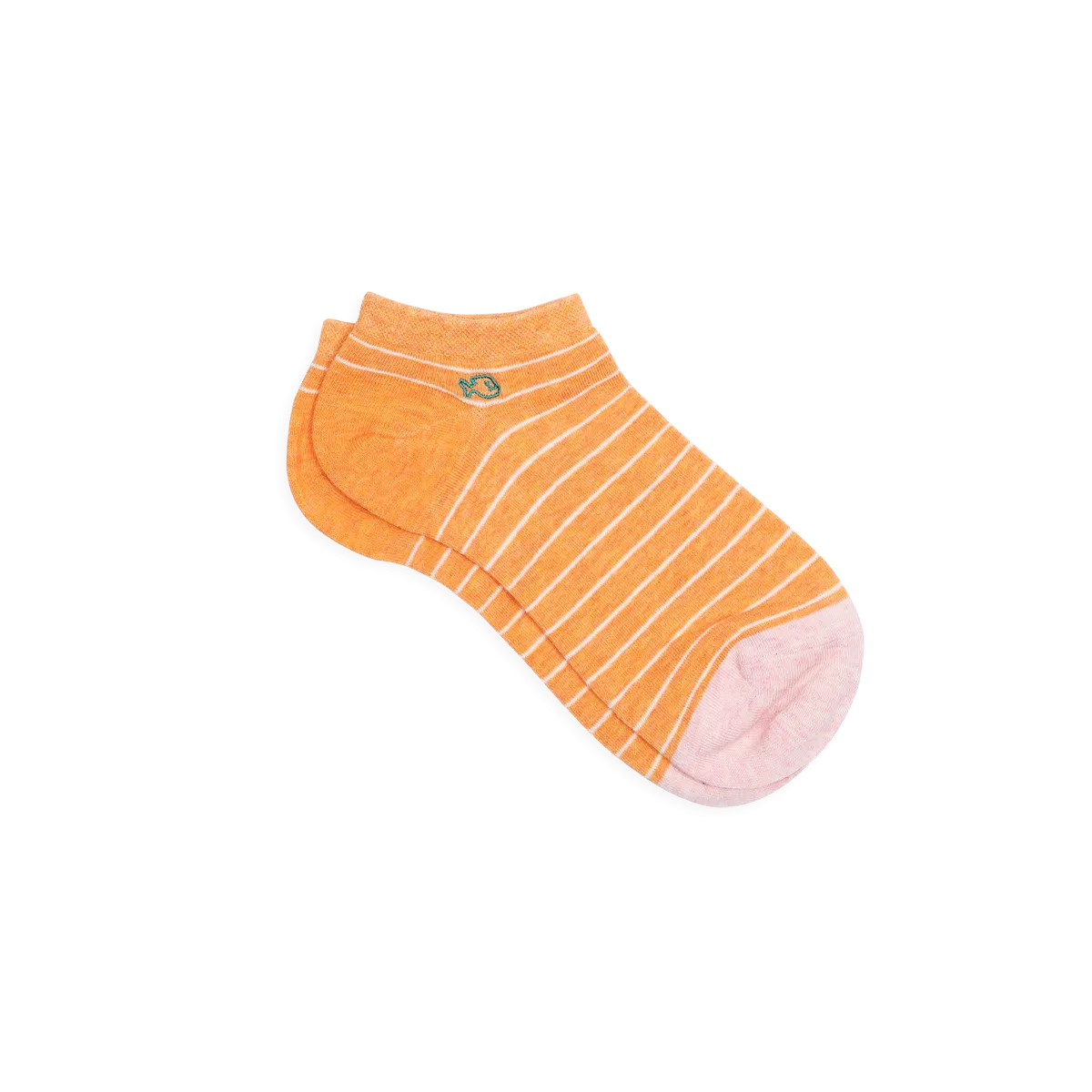 Socquettes en coton peigné à rayures fines Orange