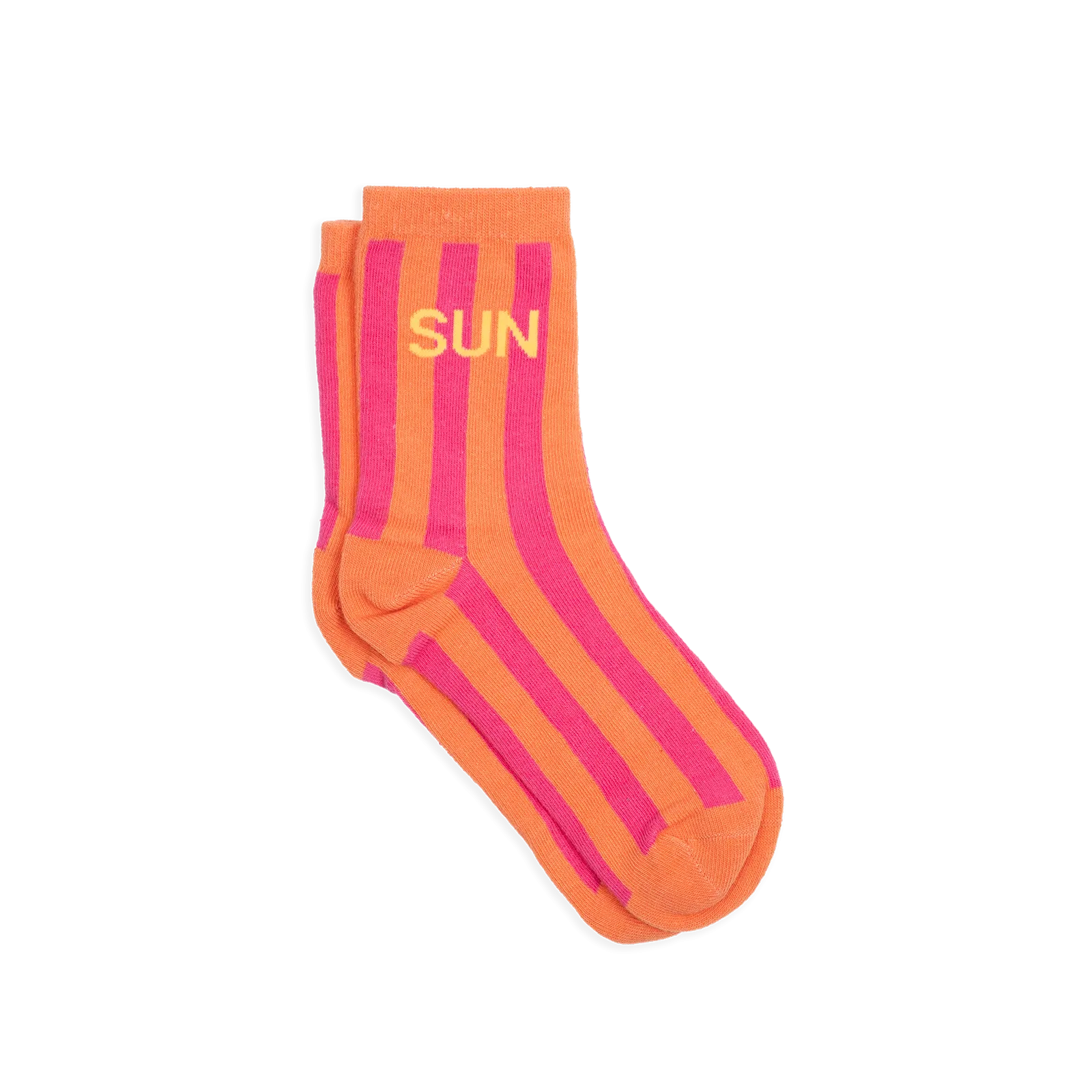 Chaussettes en coton peigné rayées Orange