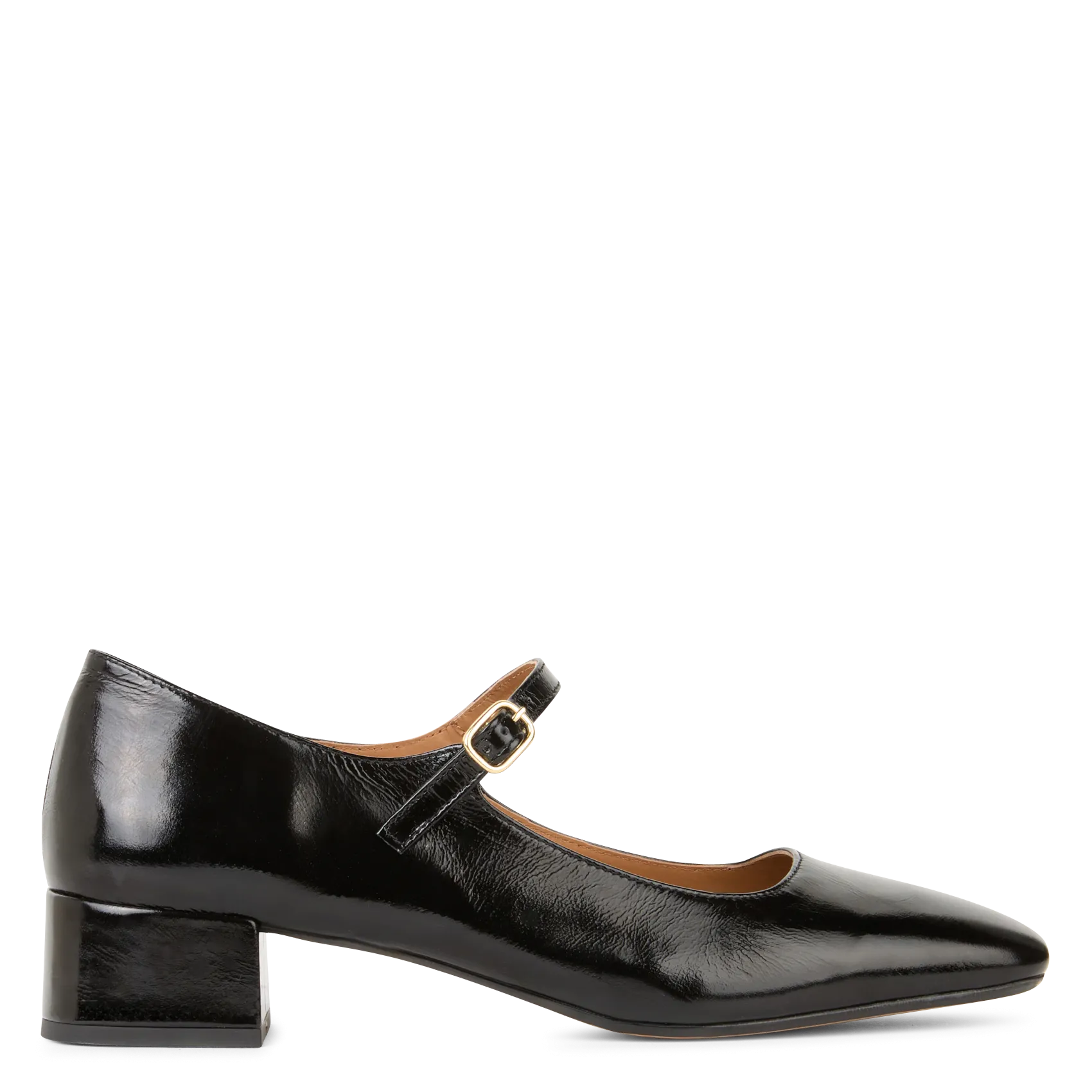 Babies carré vernies en cuir Noir BRENDA