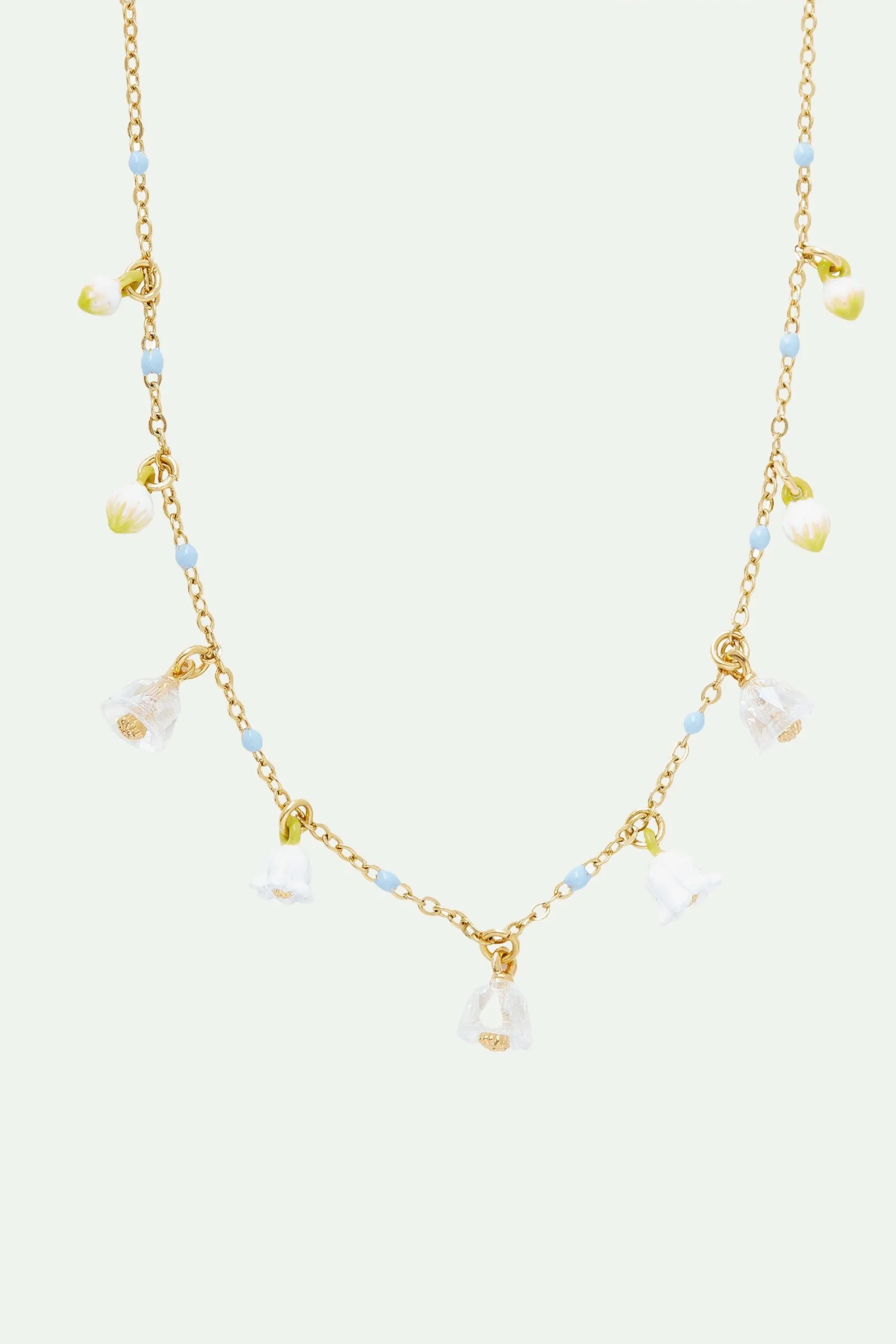 Collier pendentif clochettes de muguet Blanc