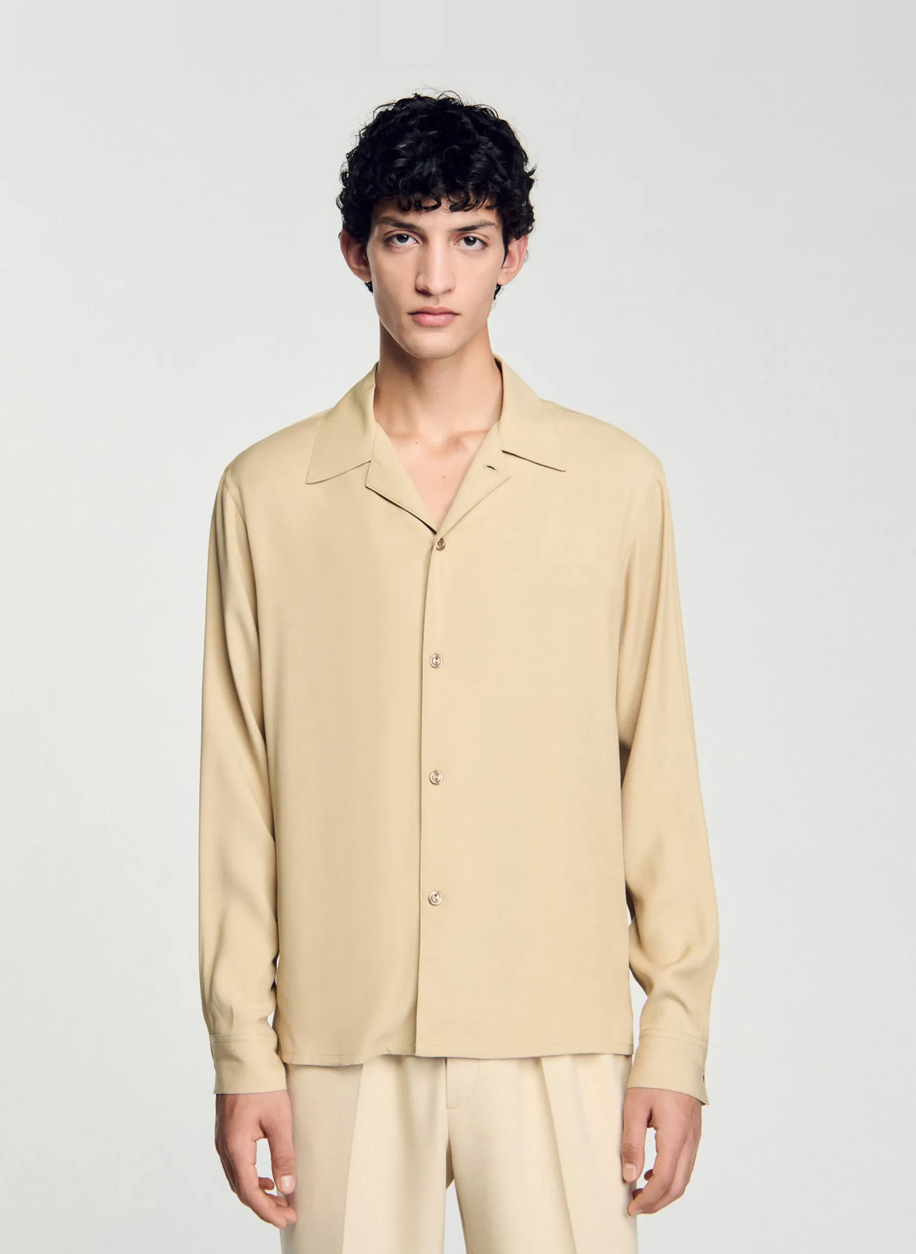 Chemise fluide regular-fit Beige