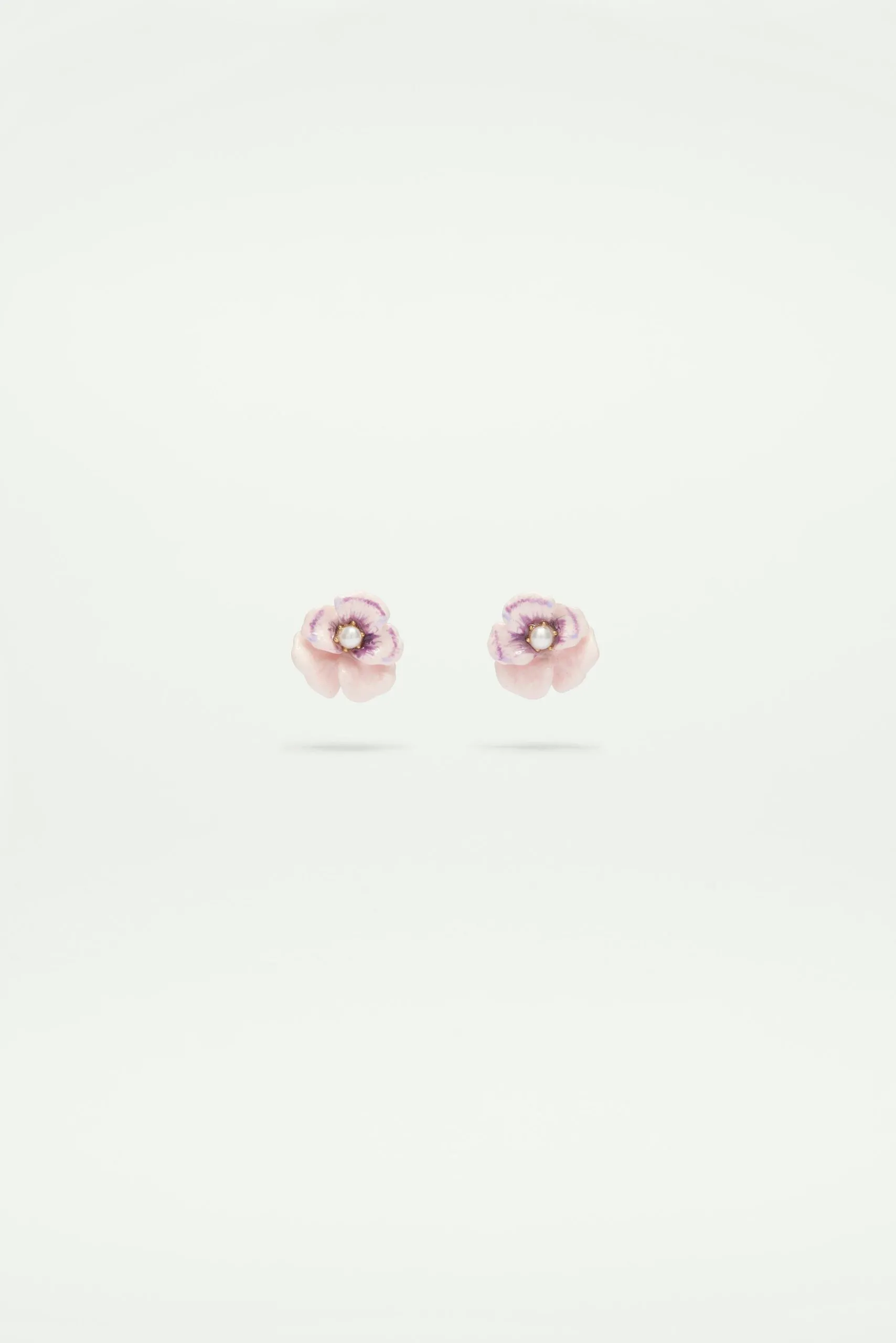 Boucles d'oreilles pensée perle Rose