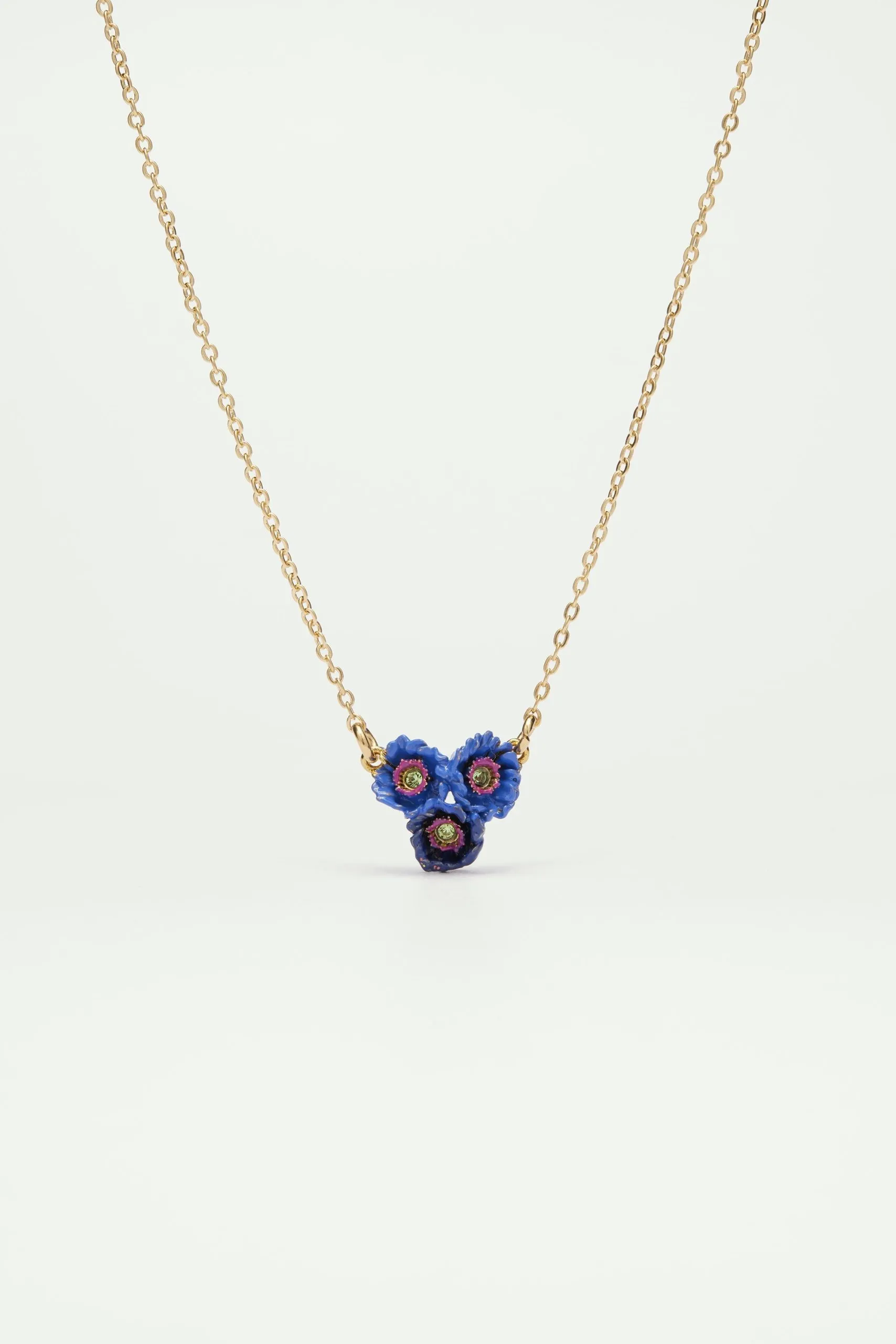 Collier pendentif fleur anémone Multicolore