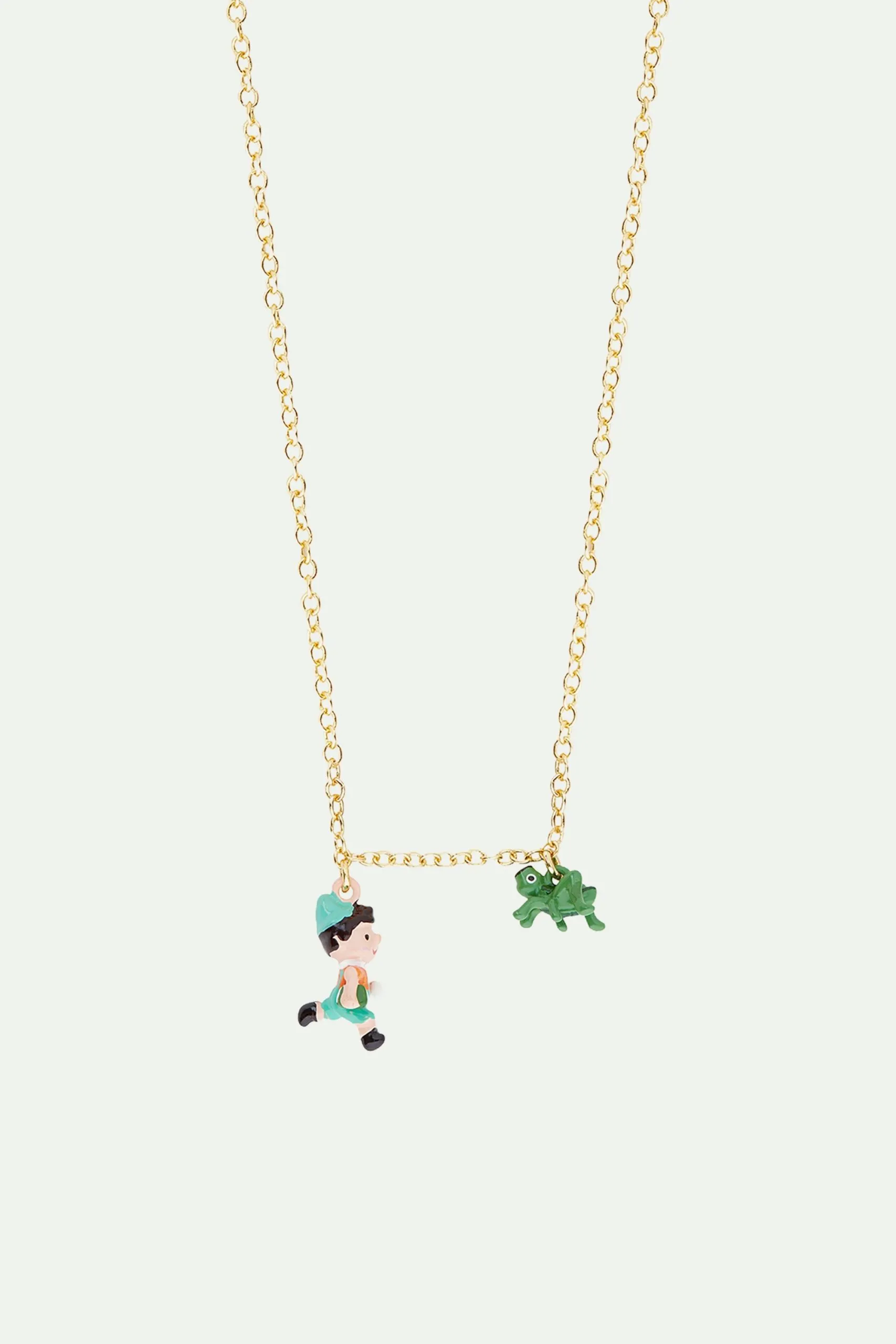 Collier charm's pinocchio et cricket Multicolore