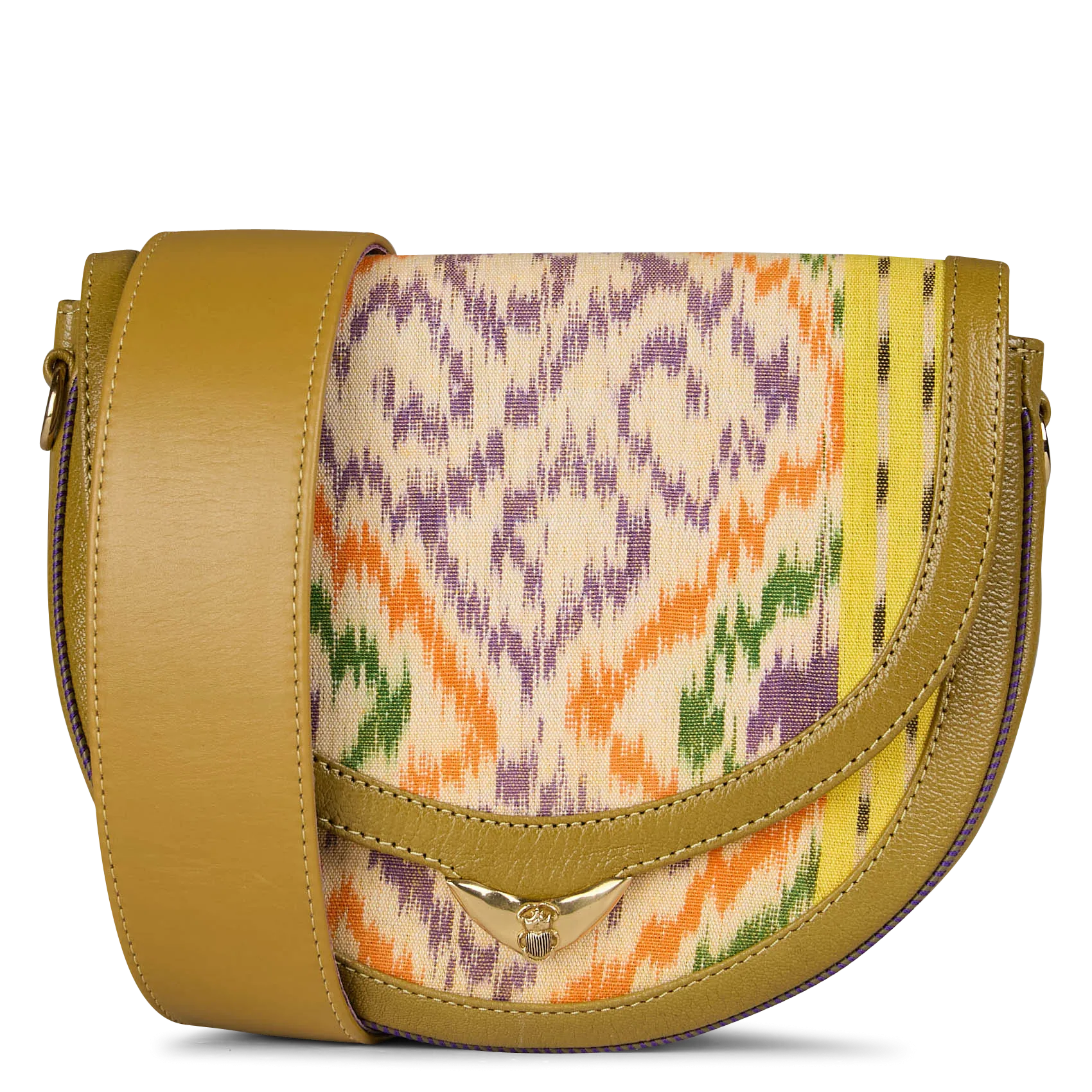 Sac bandoulière imprimé en coton Jaune VICTORIA