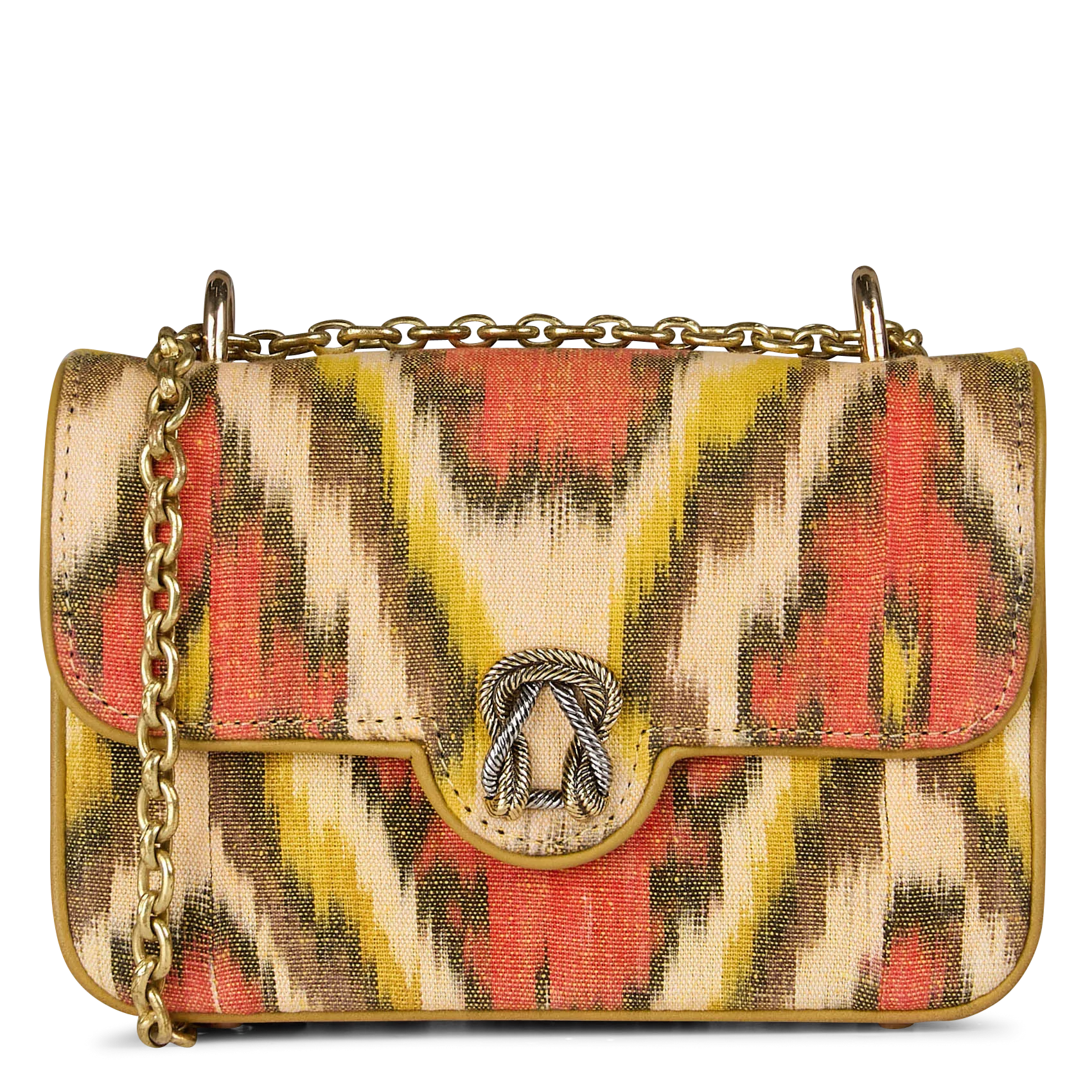 Sac bandoulière imprimé en coton Jaune AVA