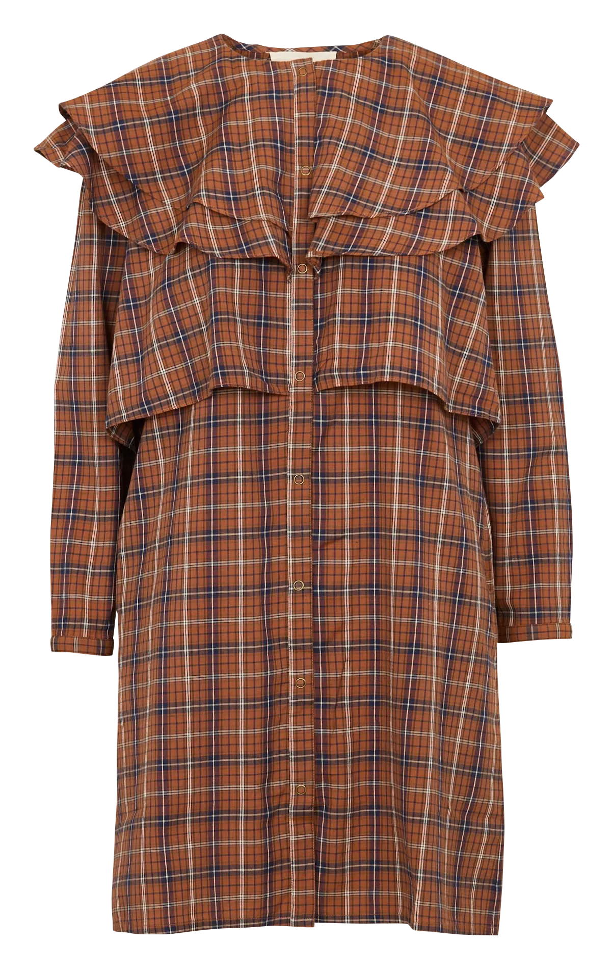 Robe courte en coton imprimé Marron BERGAME