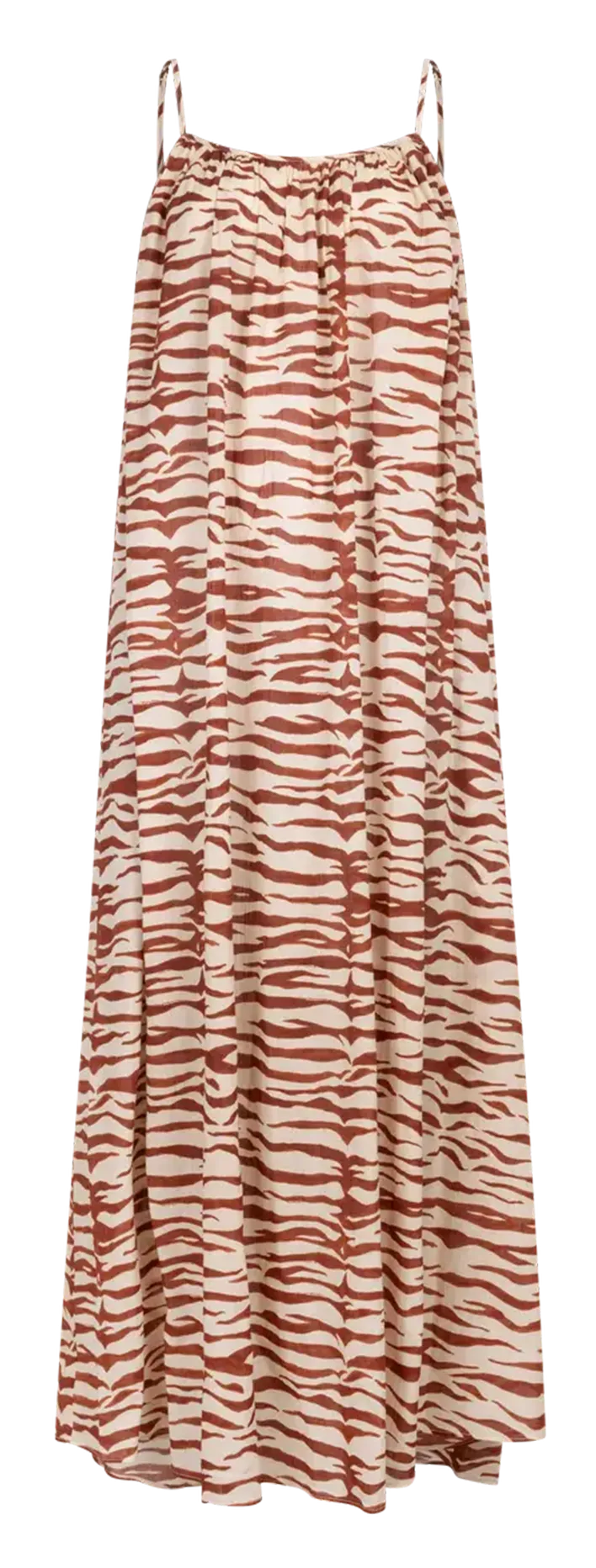 Robe longue ample zébrée Blanc APRICOT