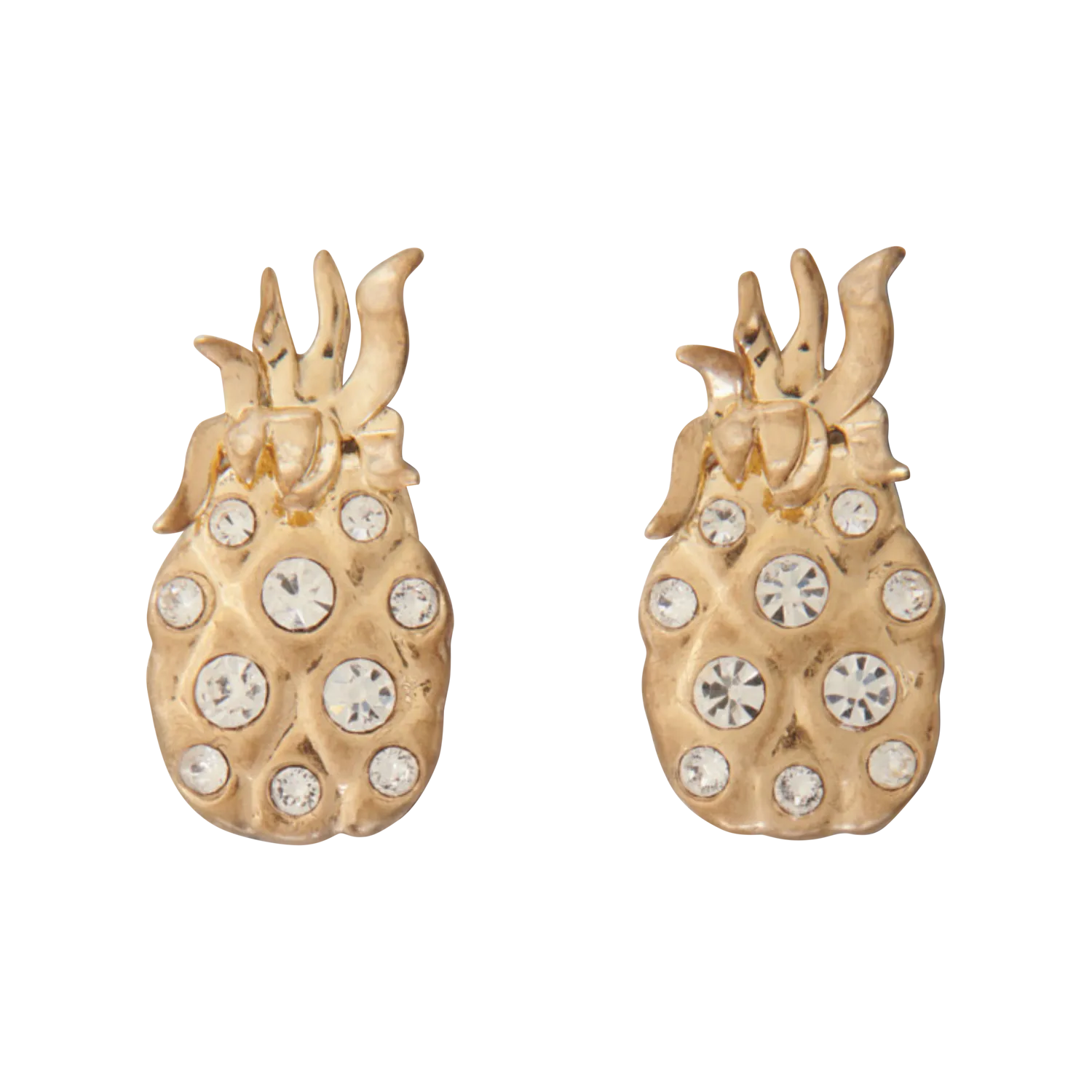 Boucles d'oreilles ananas en laiton Doré