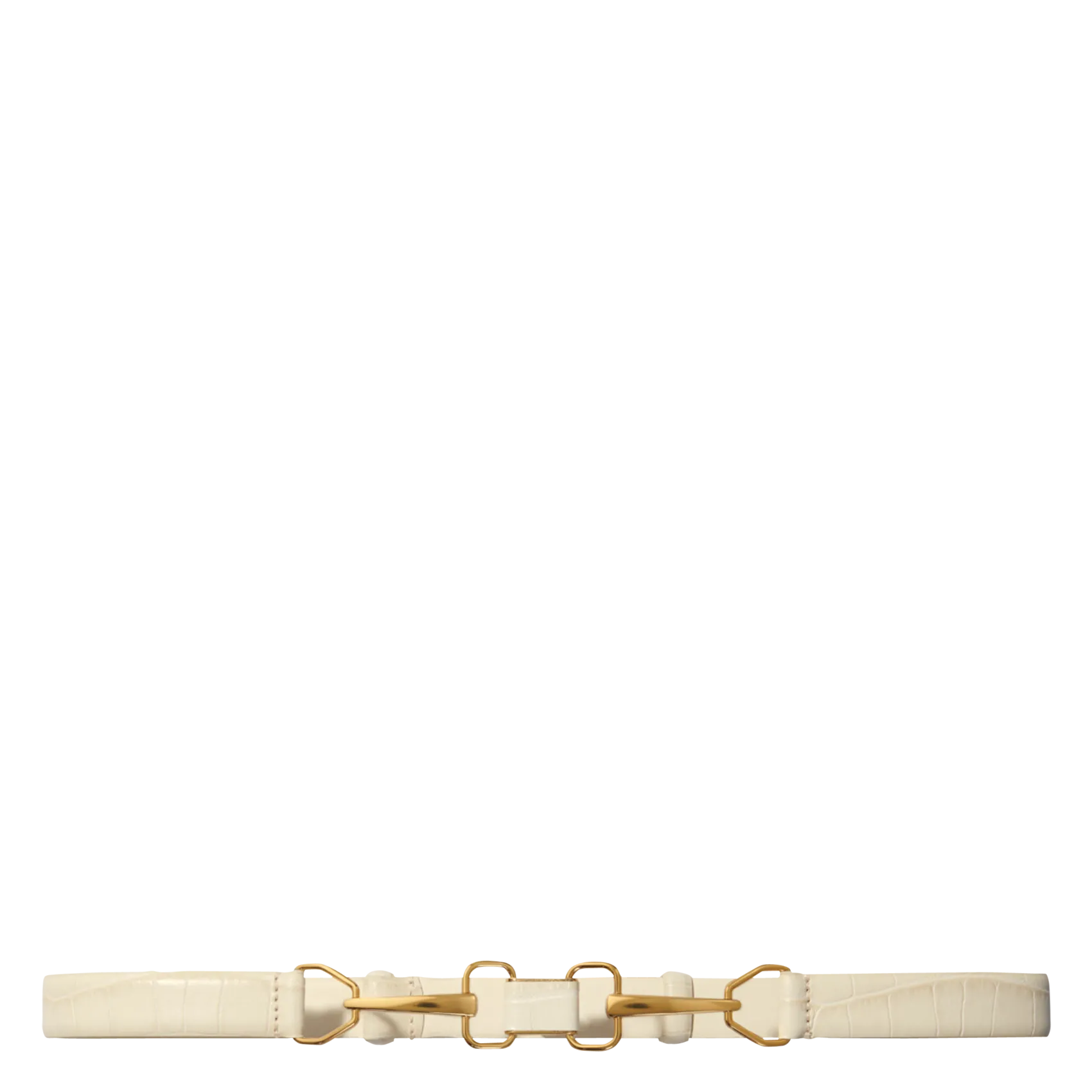 Ceinture en cuir effet croco Beige