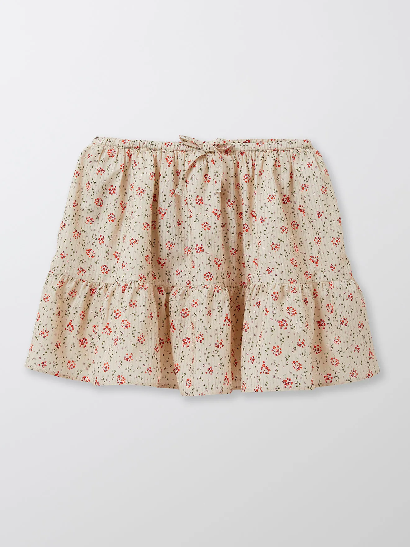 Jupe volantée Rouge