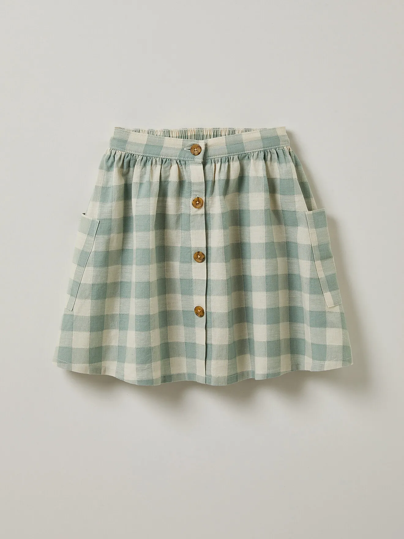 Jupe en lin et coton - vichy Vert