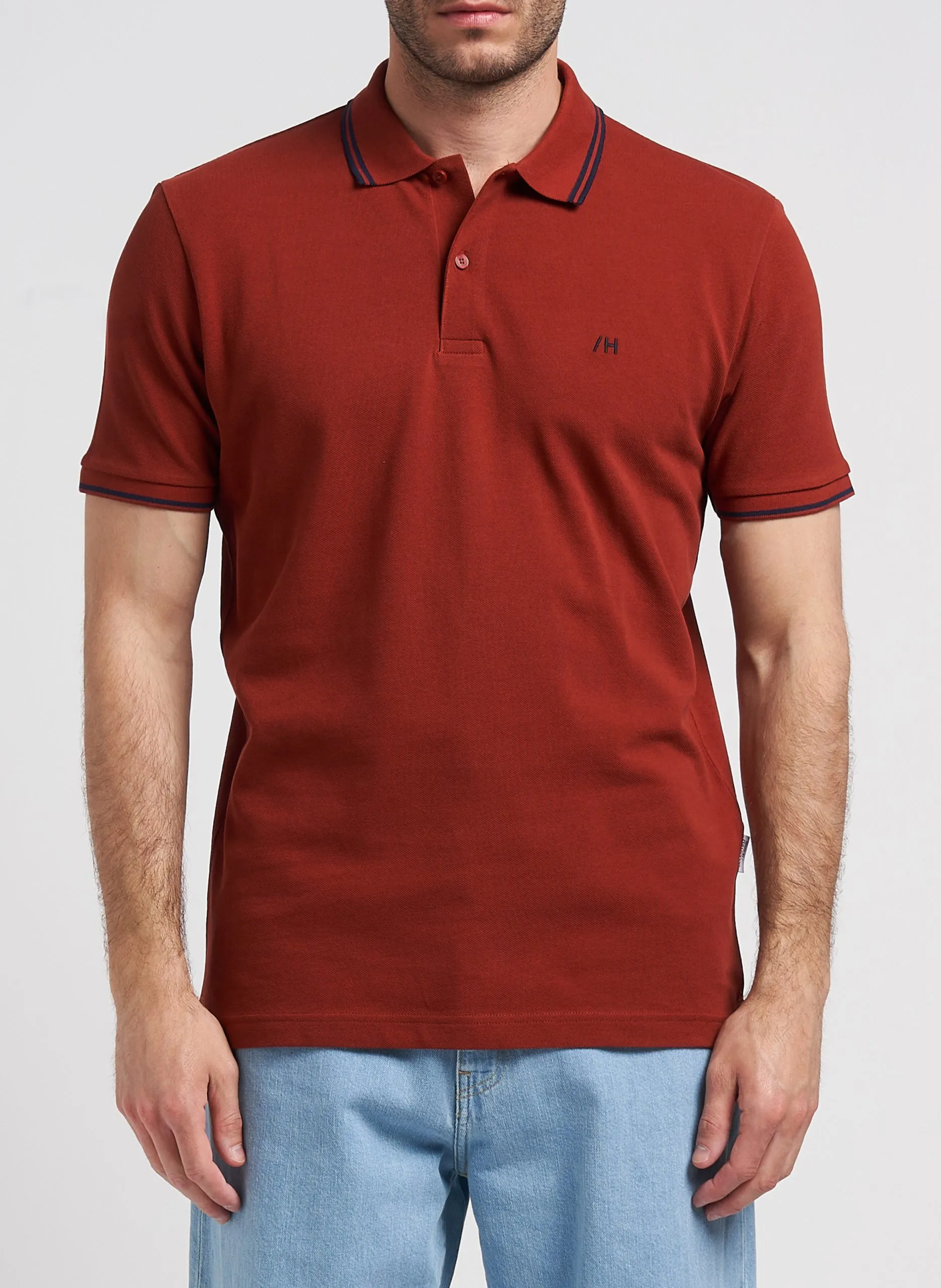 Polo regular-fit en coton bio Marron DANTE