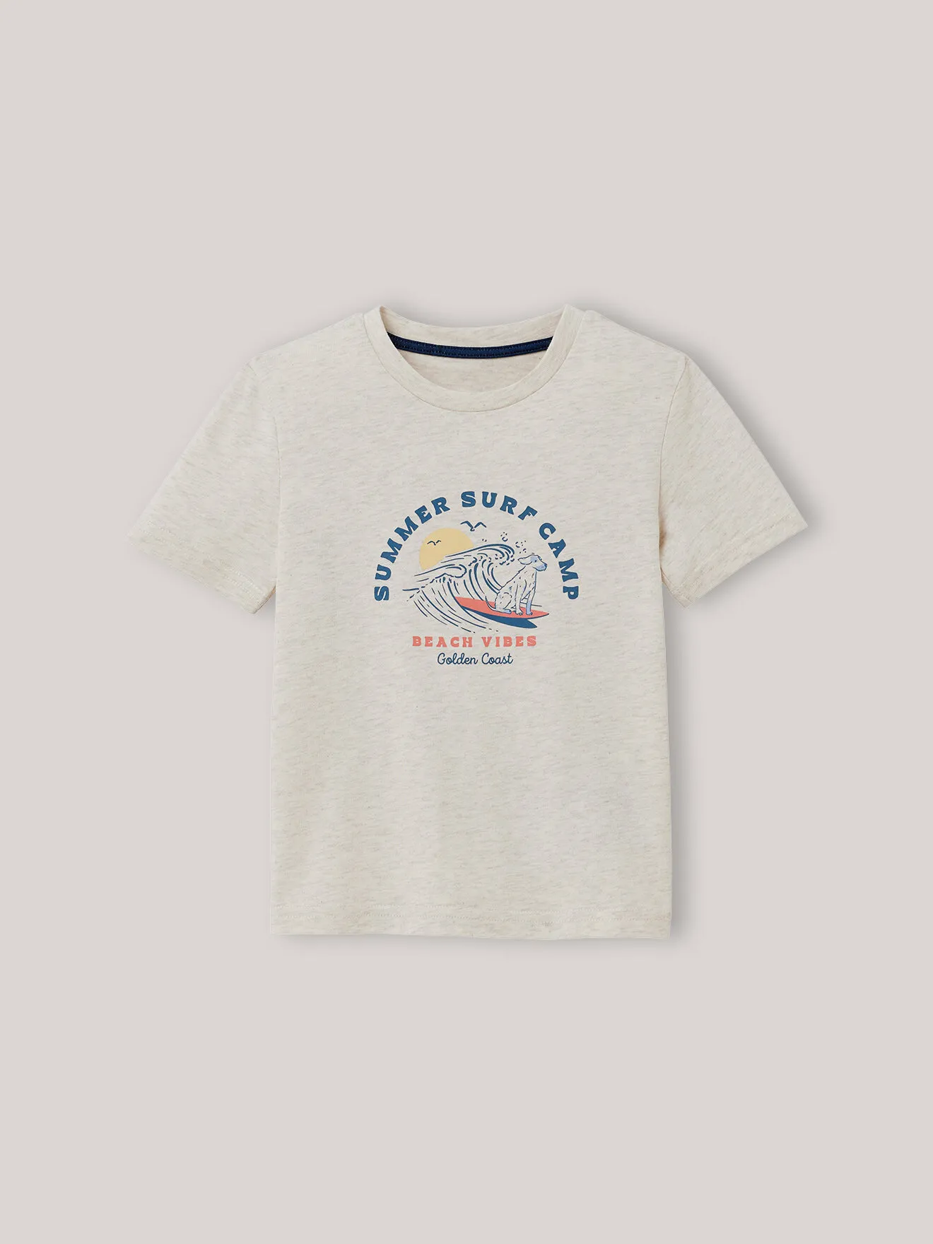 T-shirt chiné en coton biologique Blanc