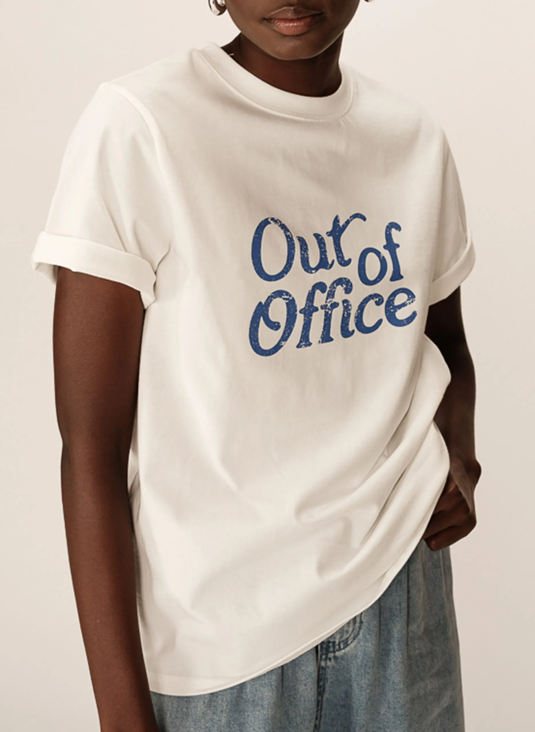 Tee-shirt oversize en coton sérigraphié Blanc PRELUDE