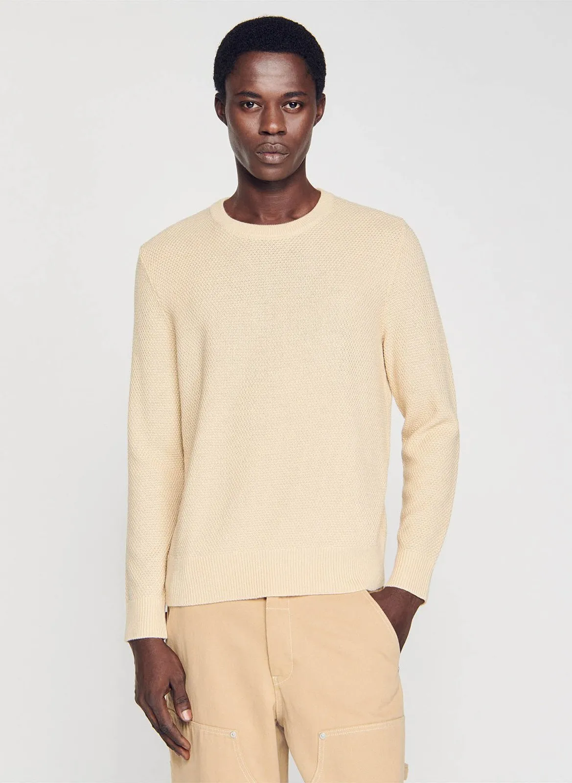 Pull col rond regular fit en laine mélangée Multicolore