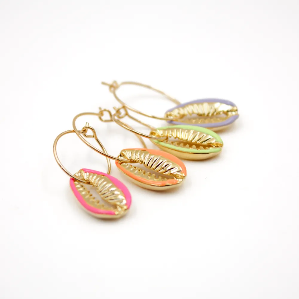 Créoles cauri rose - carla Doré