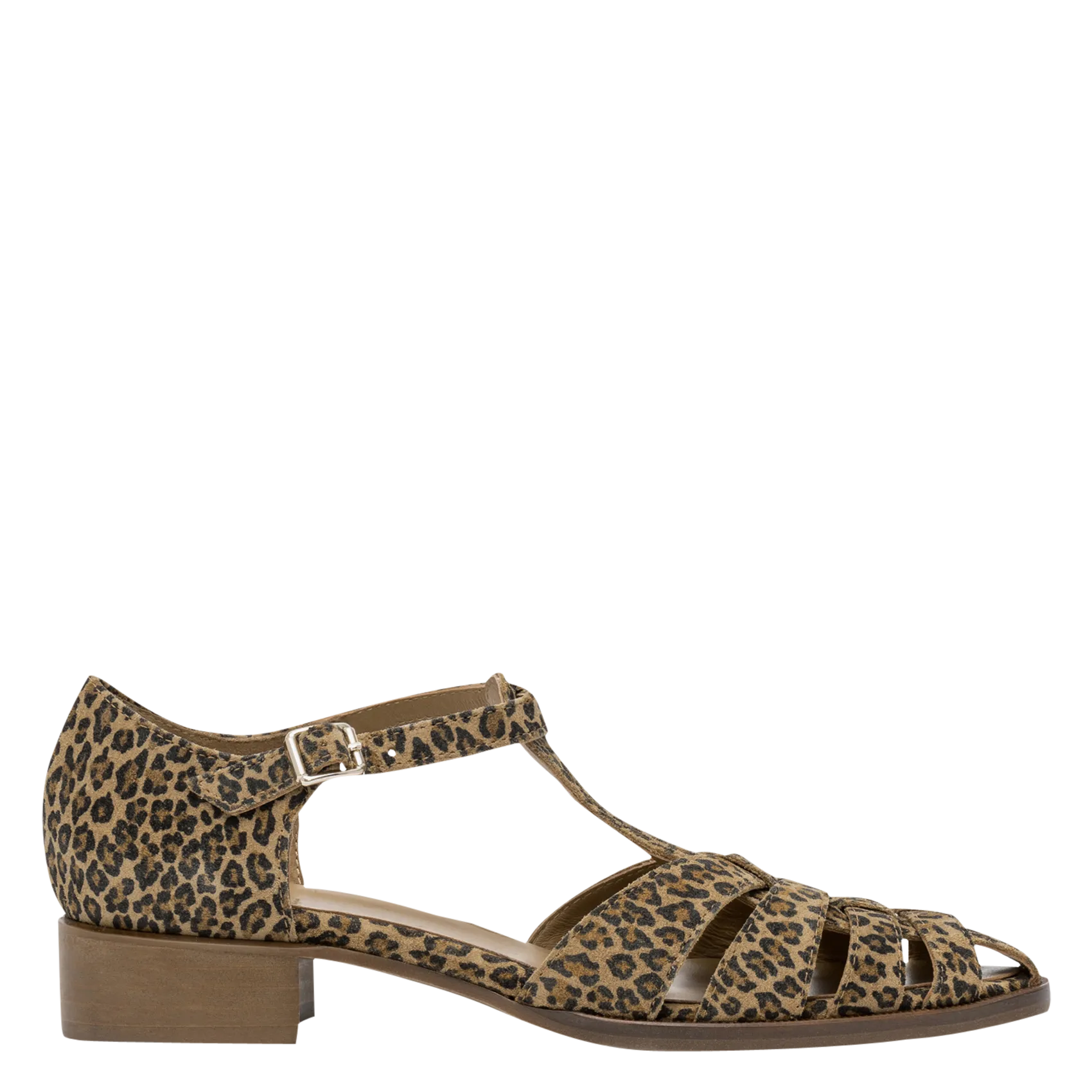 Sandales plates léopard en cuir Multicolore CHANTY