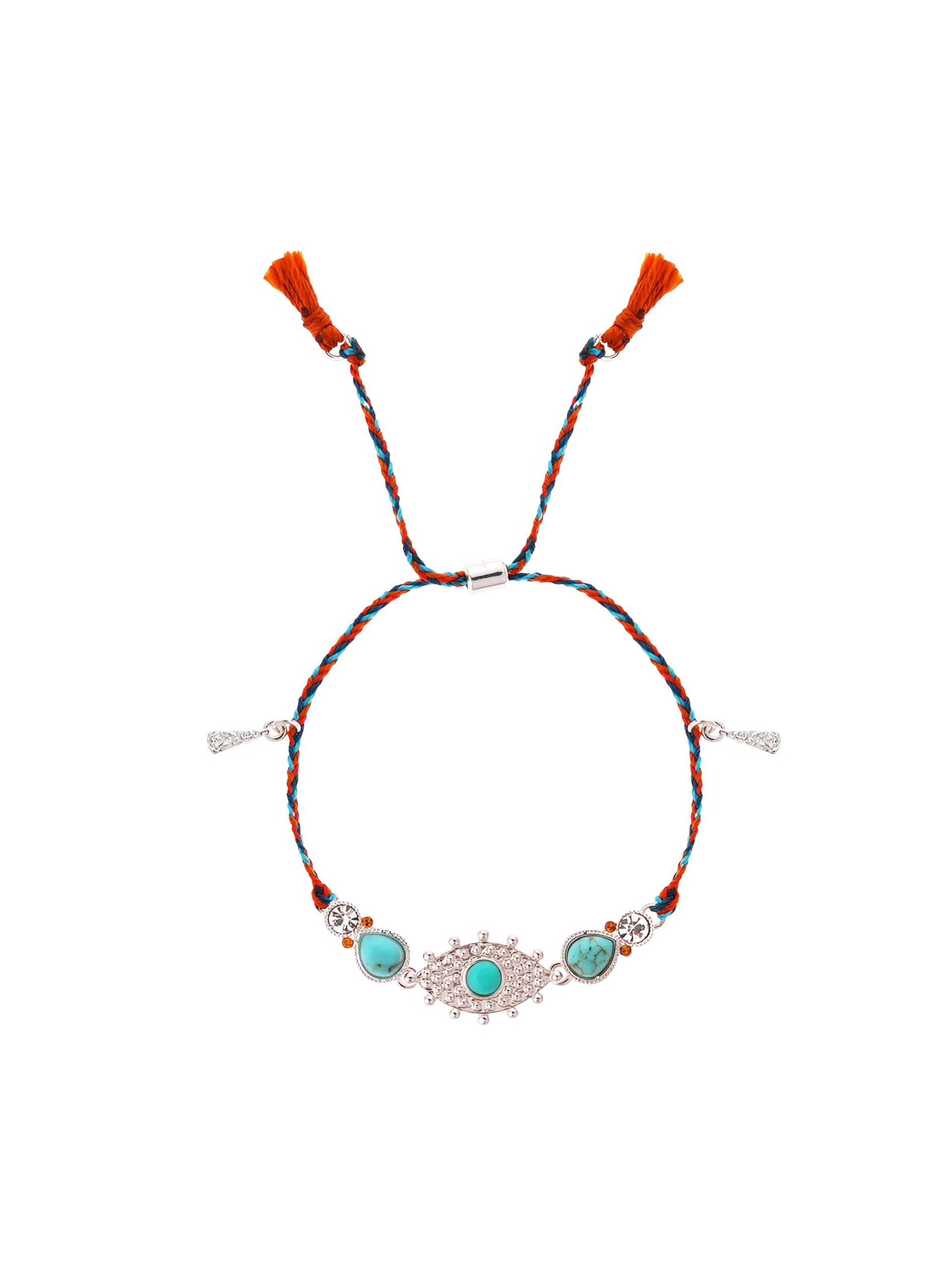 Bracelet cordon réglable avec pampilles Argent KALIE