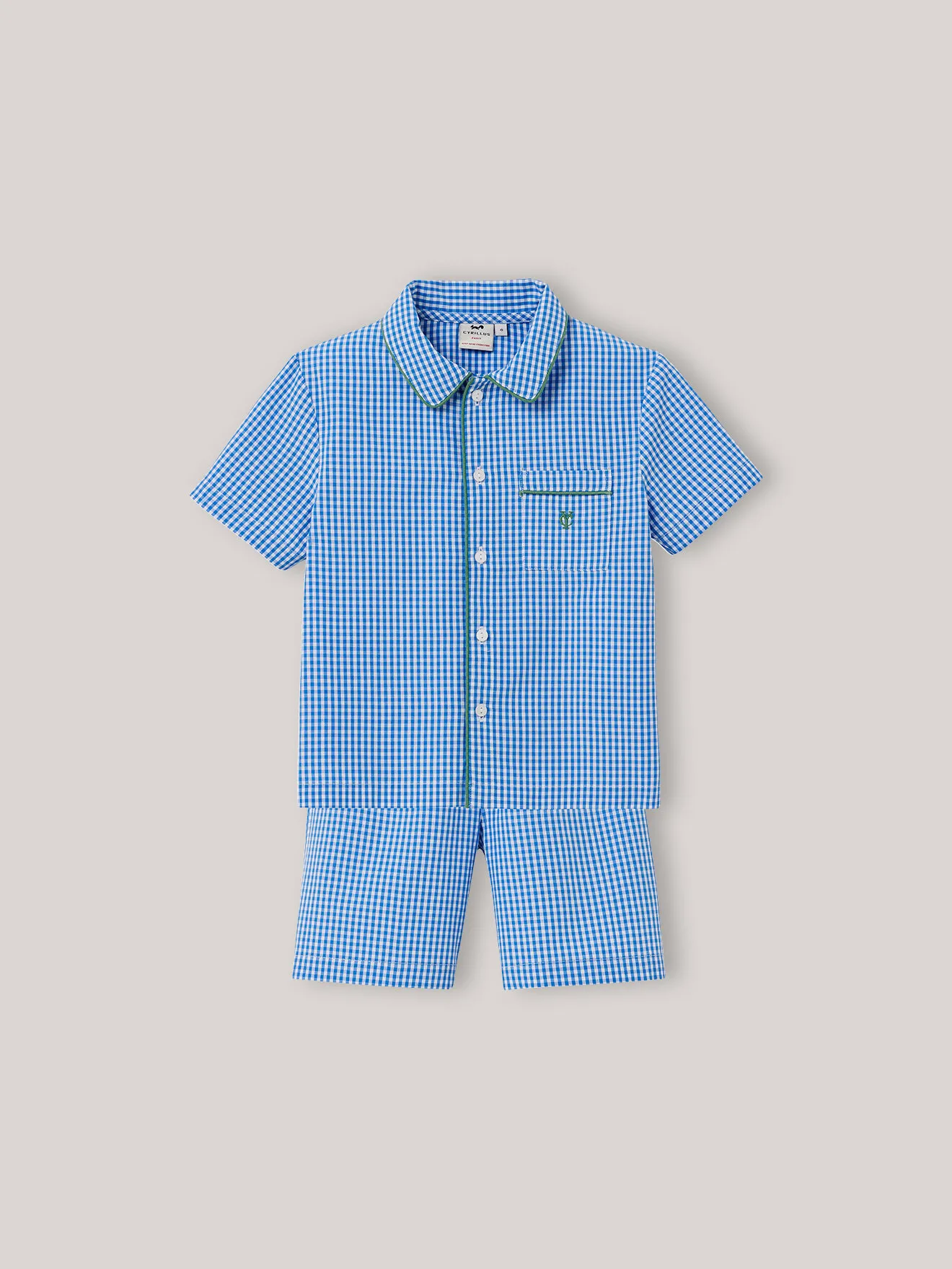 Pyja-short vichy Bleu