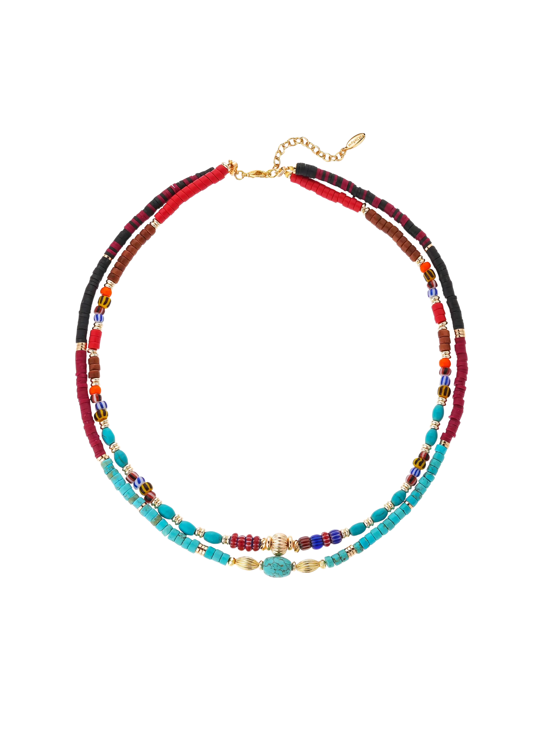 Collier avec perles et sequins Rouge TWINSY