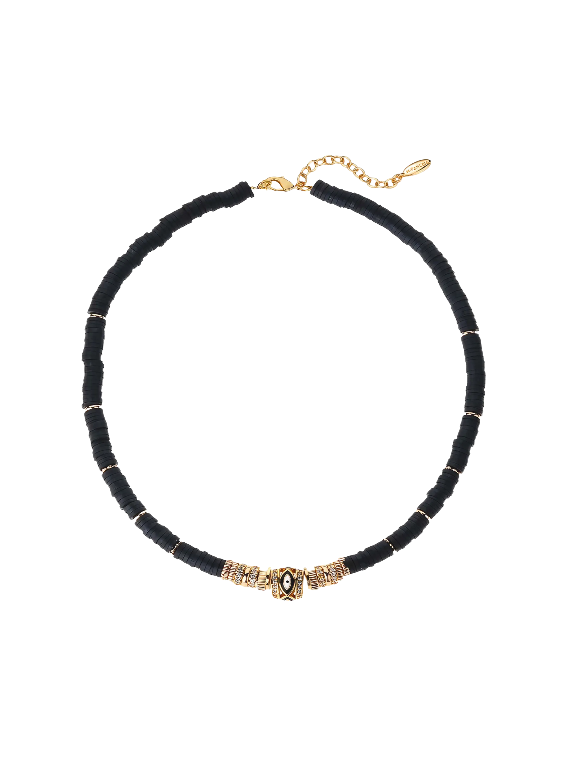 Collier ajustable avec perles et pendentif Noir JAIPUR