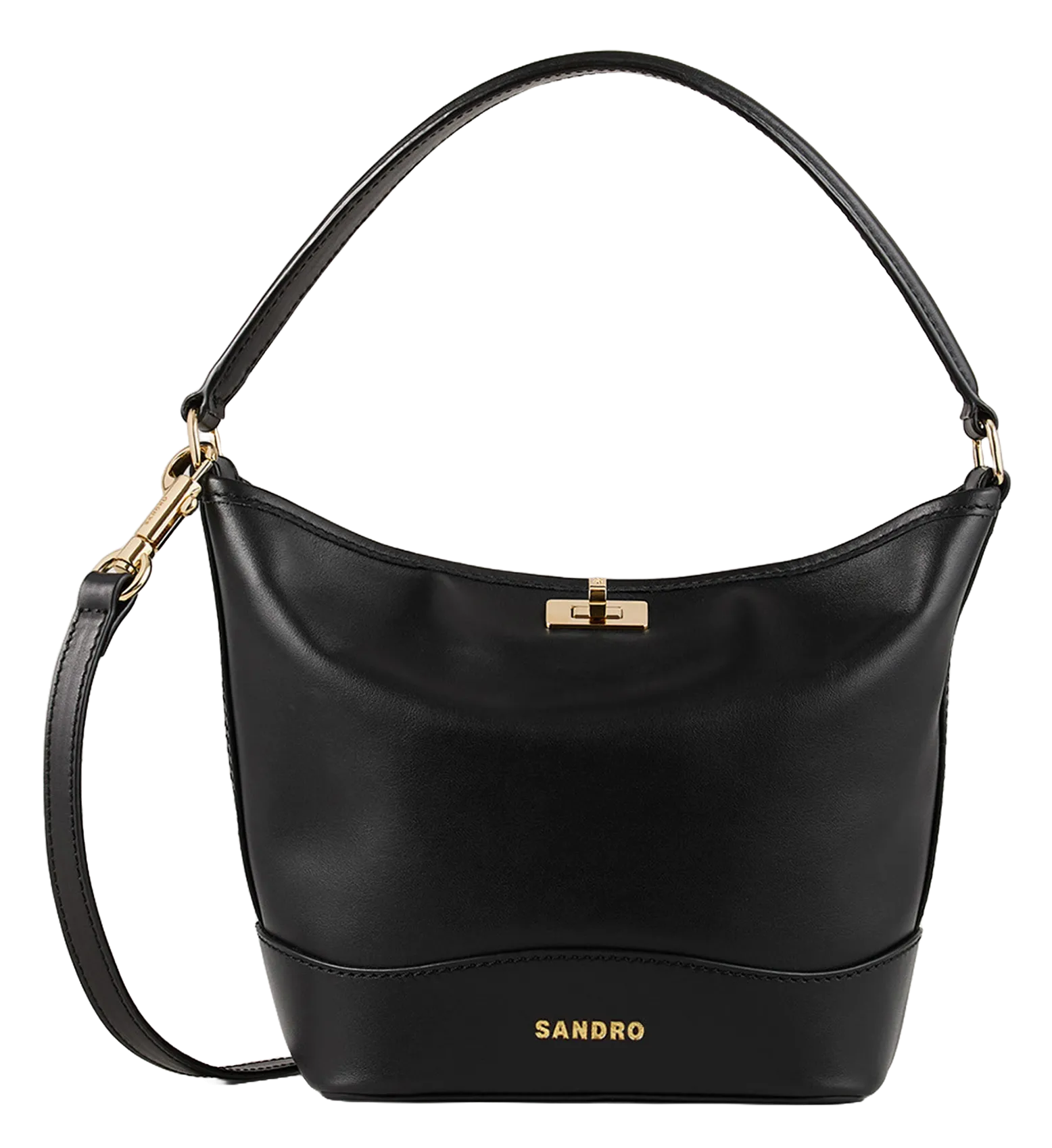 Petit sac seau bandoulière en cuir Noir TANGOSO